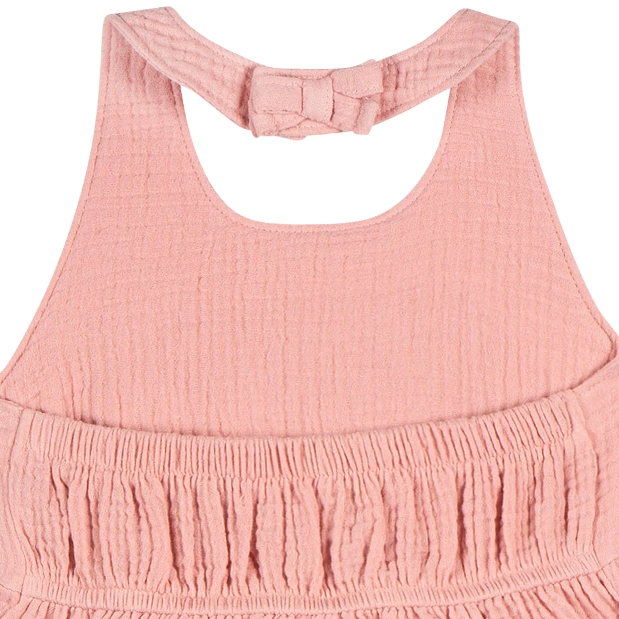 Toddler Girls Rose Pink Halter Romper - Image 7