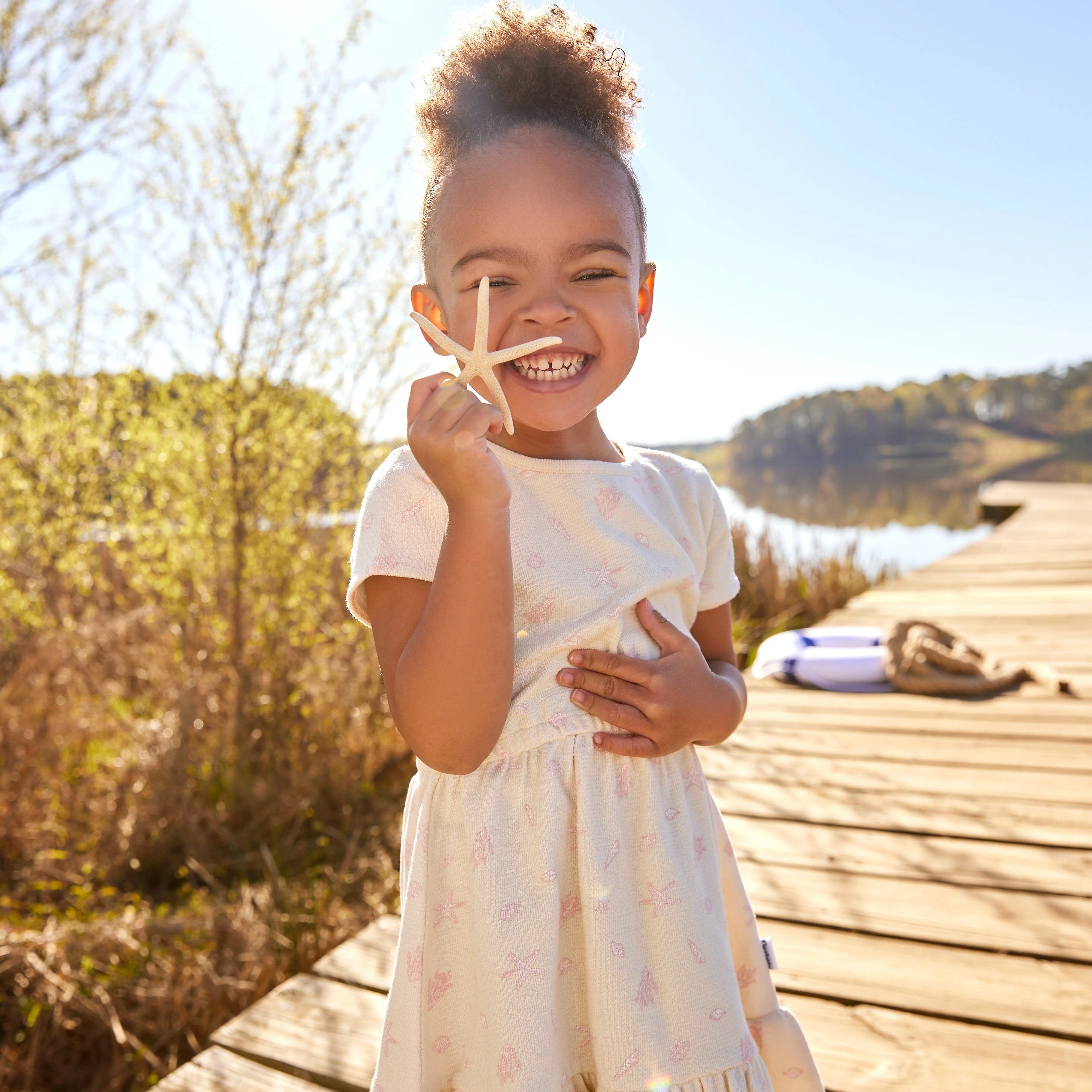 Toddler Girls Seashells Dress, 2T - Image 3