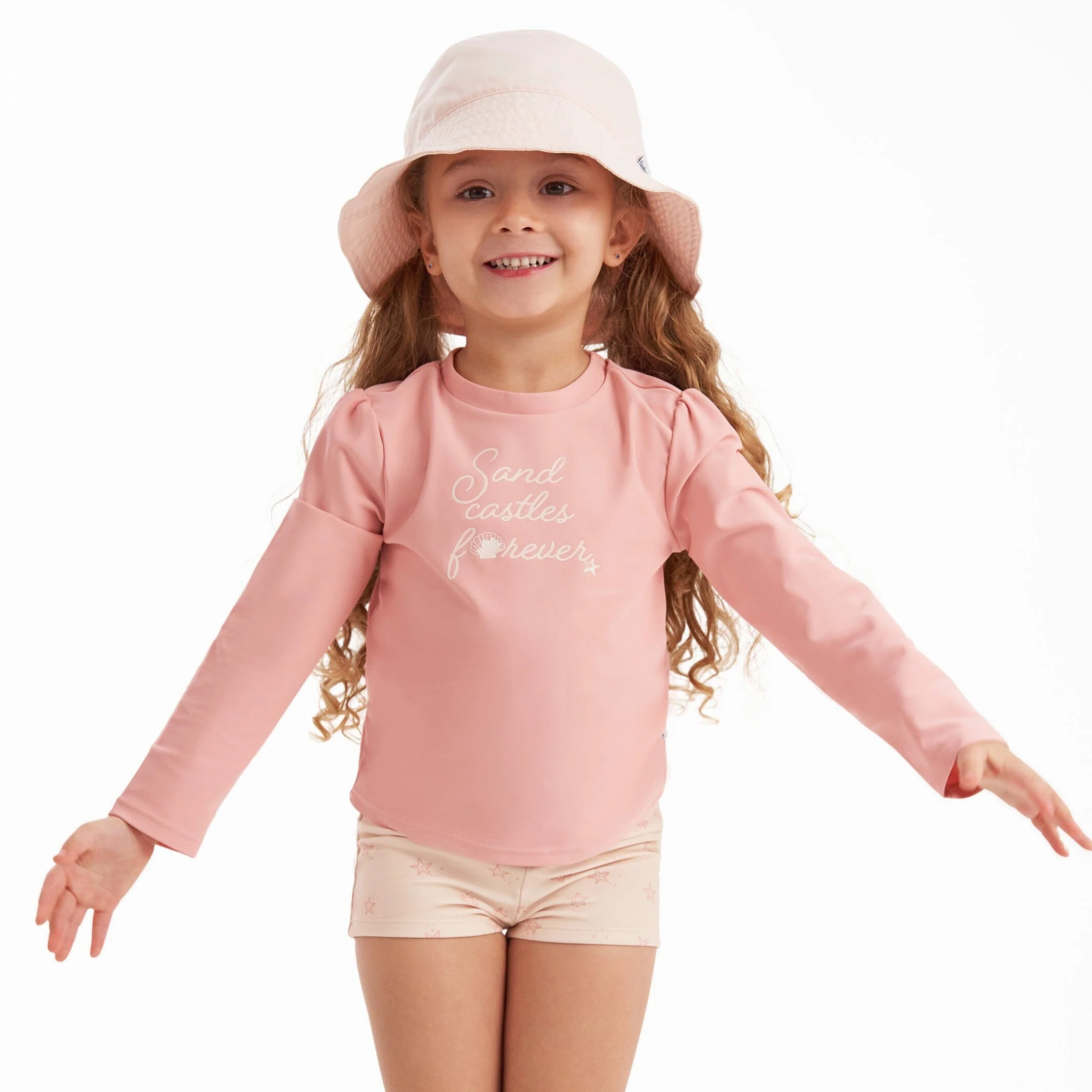 Toddler Neutral UPF 50+ Blush Sun Hat - Image 4