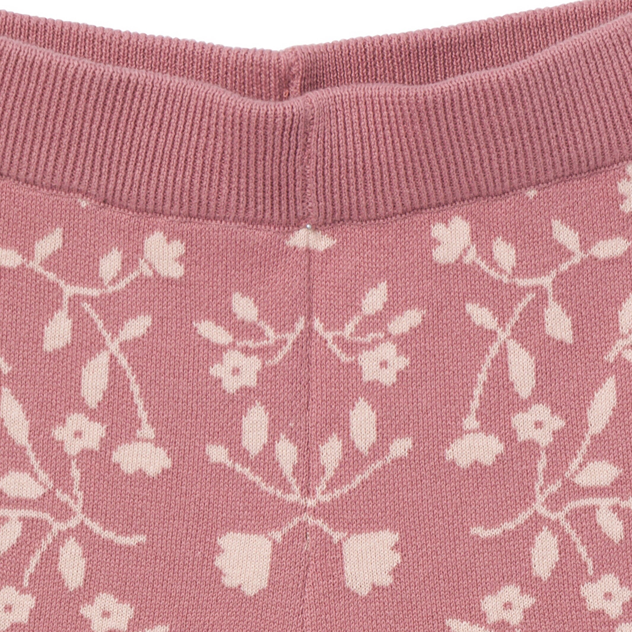 Womens Dark Rose Branches Sweater Knit Pants - Image 4