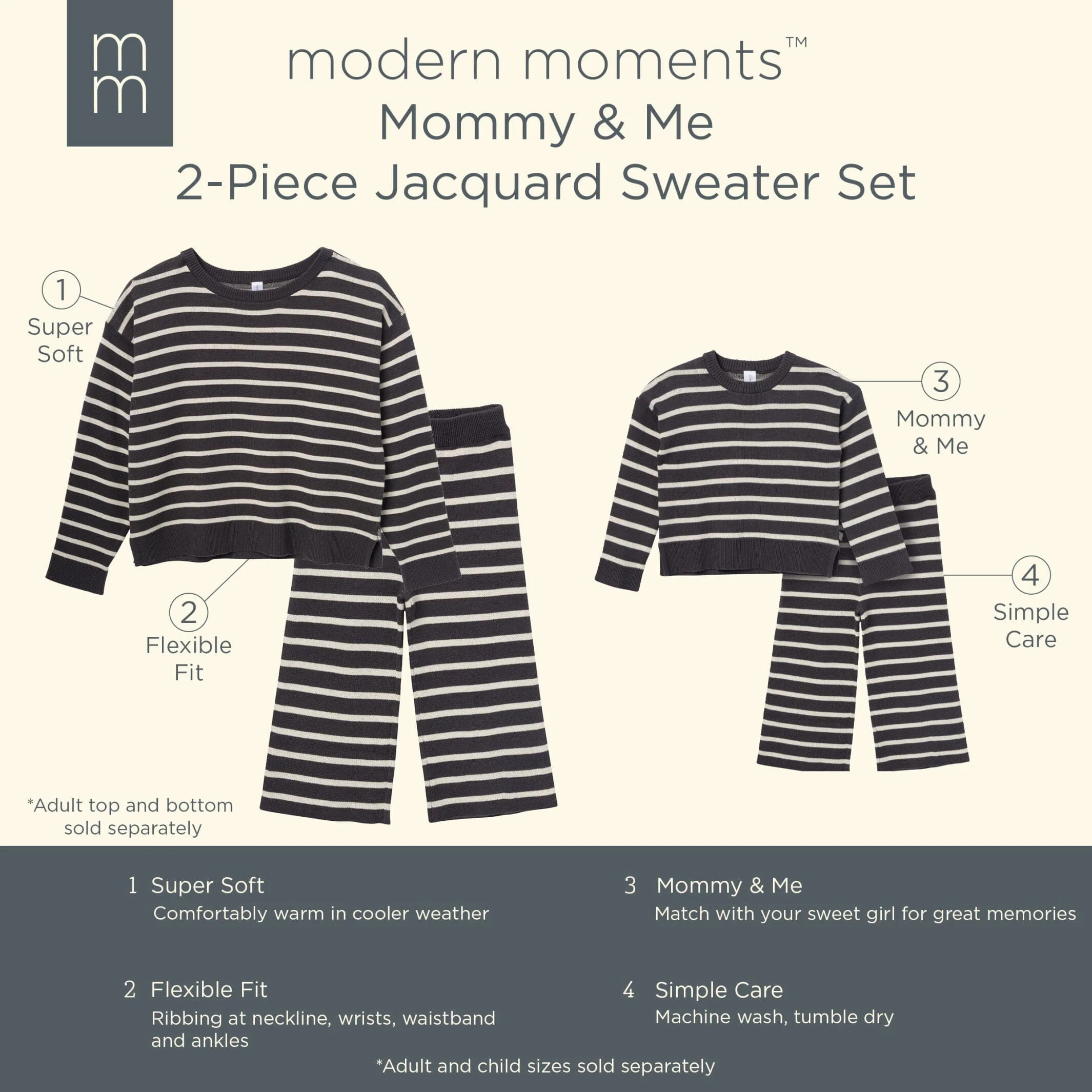 Womens Ivory Stripe Sweater - Image 5