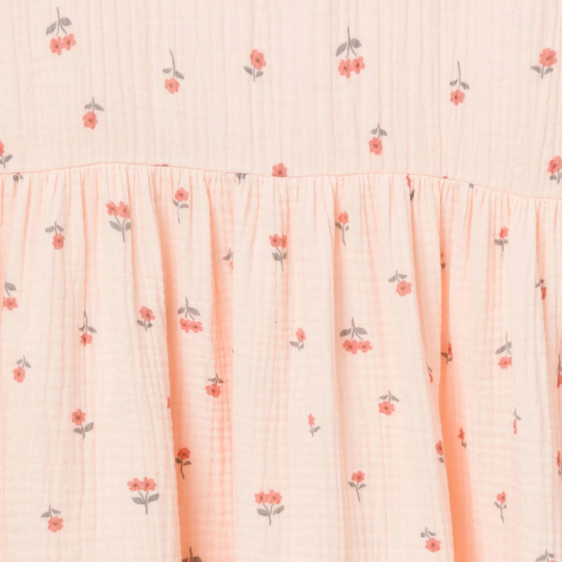Womens Light Pink Daisies Gauze Dress - Image 3