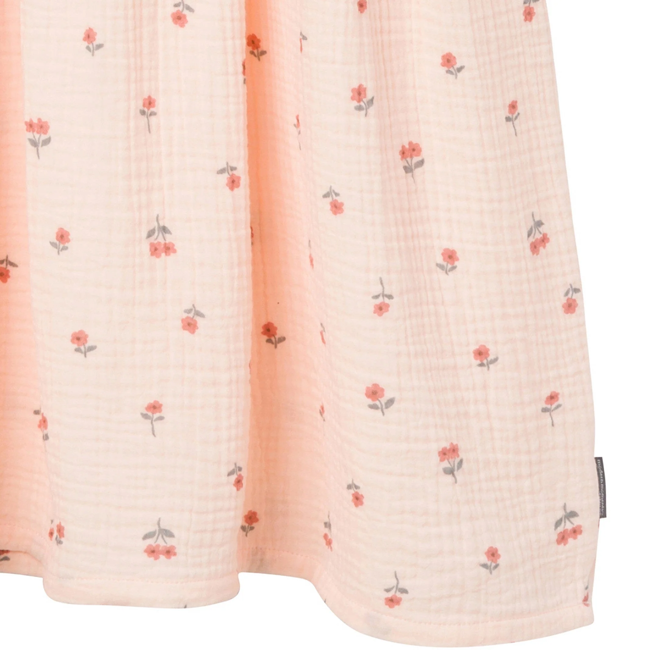 Womens Light Pink Daisies Gauze Dress - Image 4