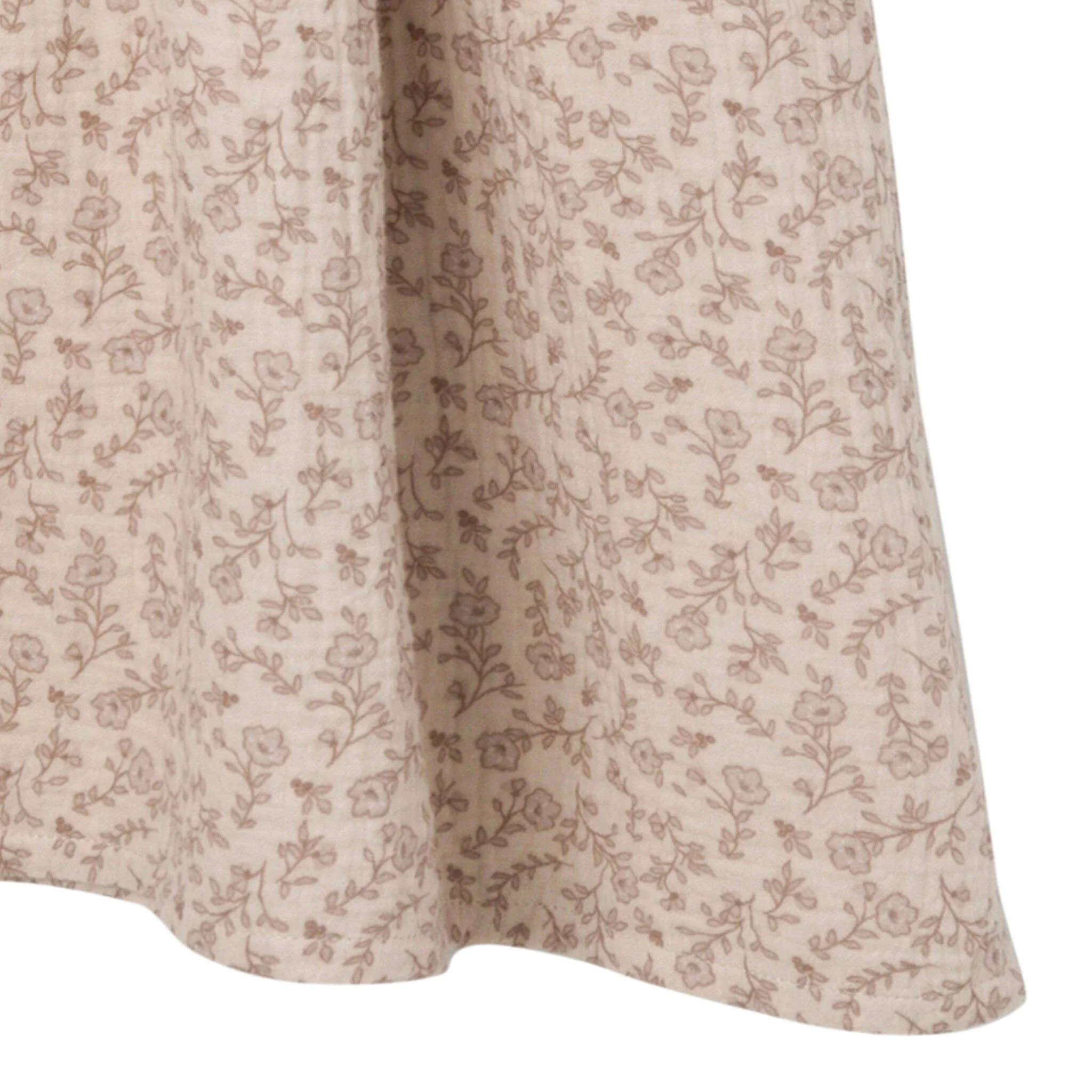 Womens Tan Floral Gauze Dress - Image 8