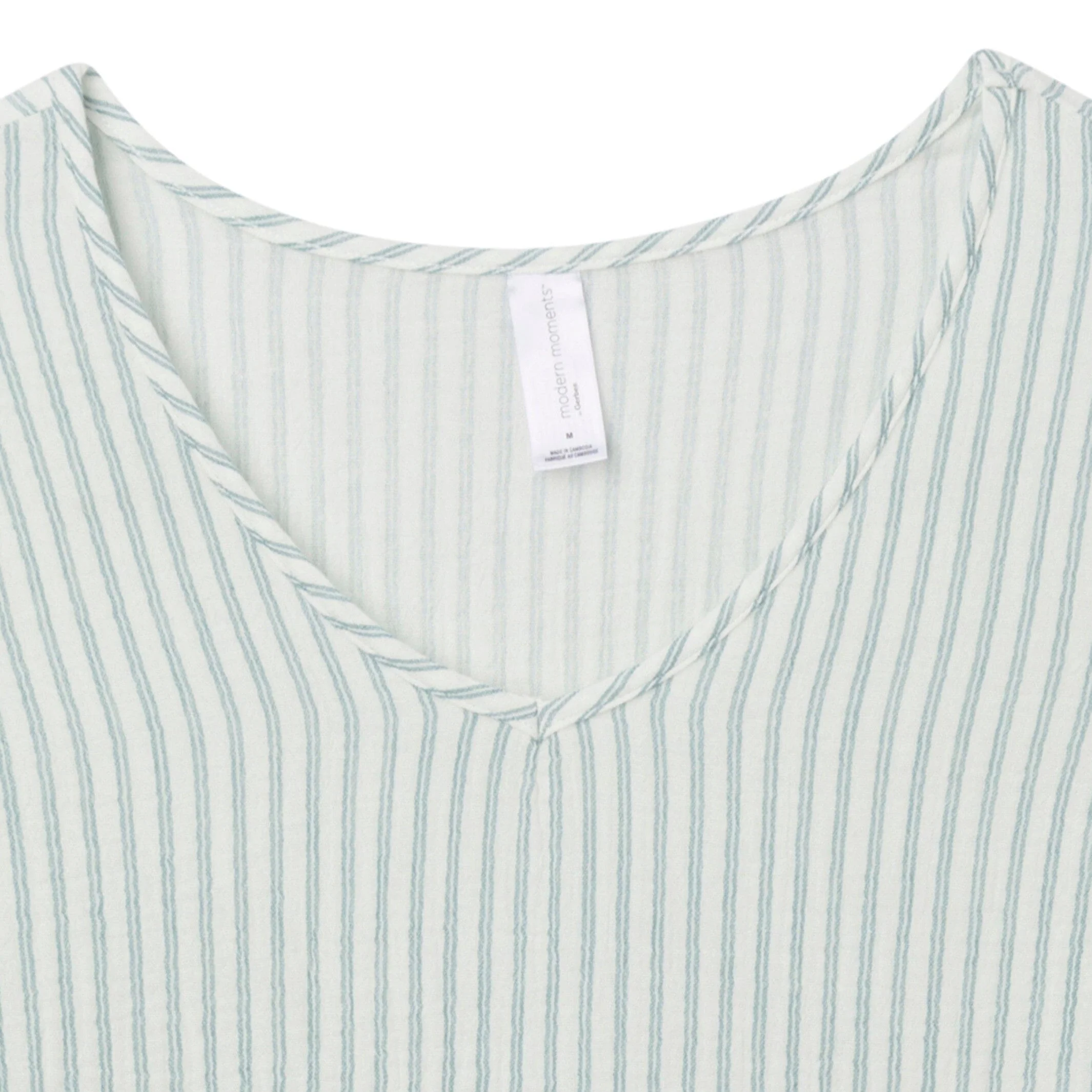 Womens Teal Stripe Gauze Dress - Image 3