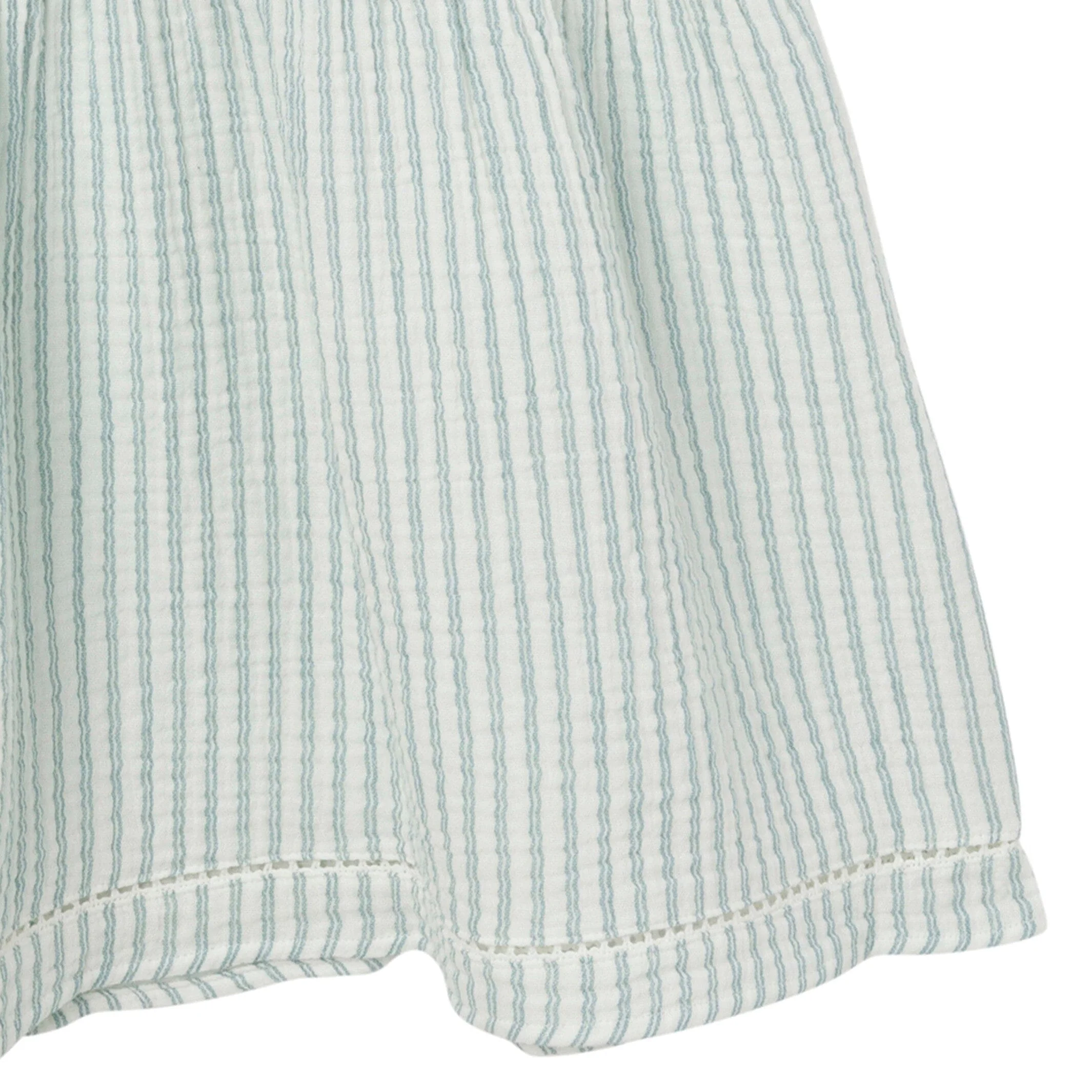Womens Teal Stripe Gauze Dress - Image 6