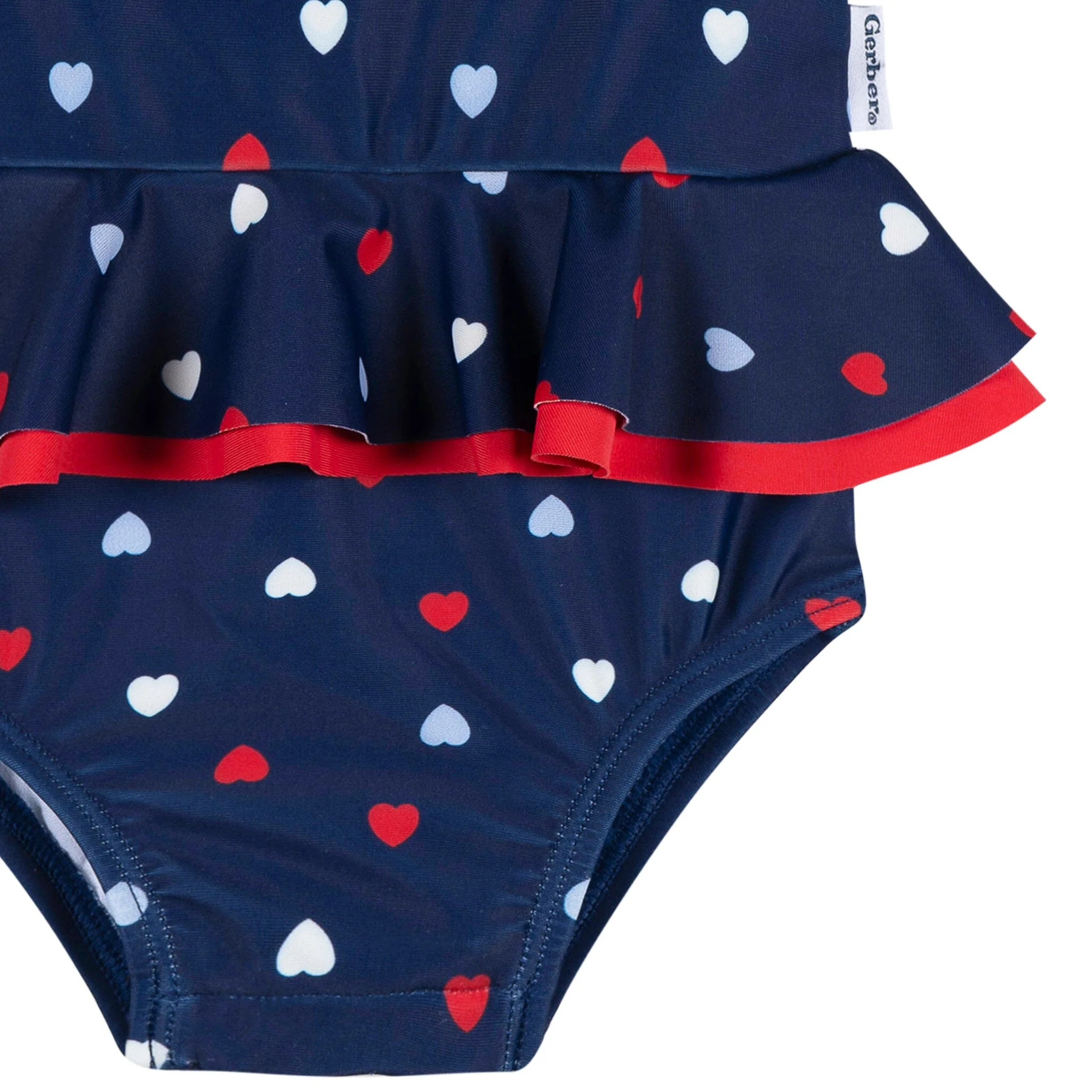 Baby & Toddler Girls UPF 50+ Americana Hearts One-Piece Swimsuit - Image 3