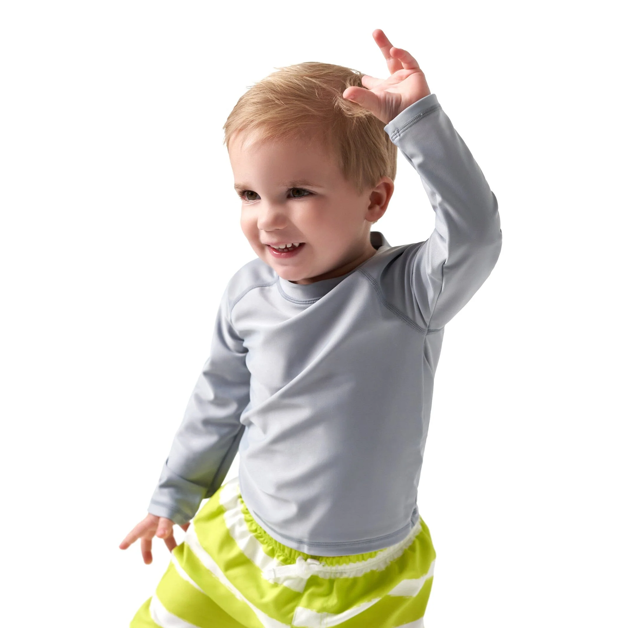 Baby & Toddler Neutral UPF 50+ Grey Rash Guard - Image 3