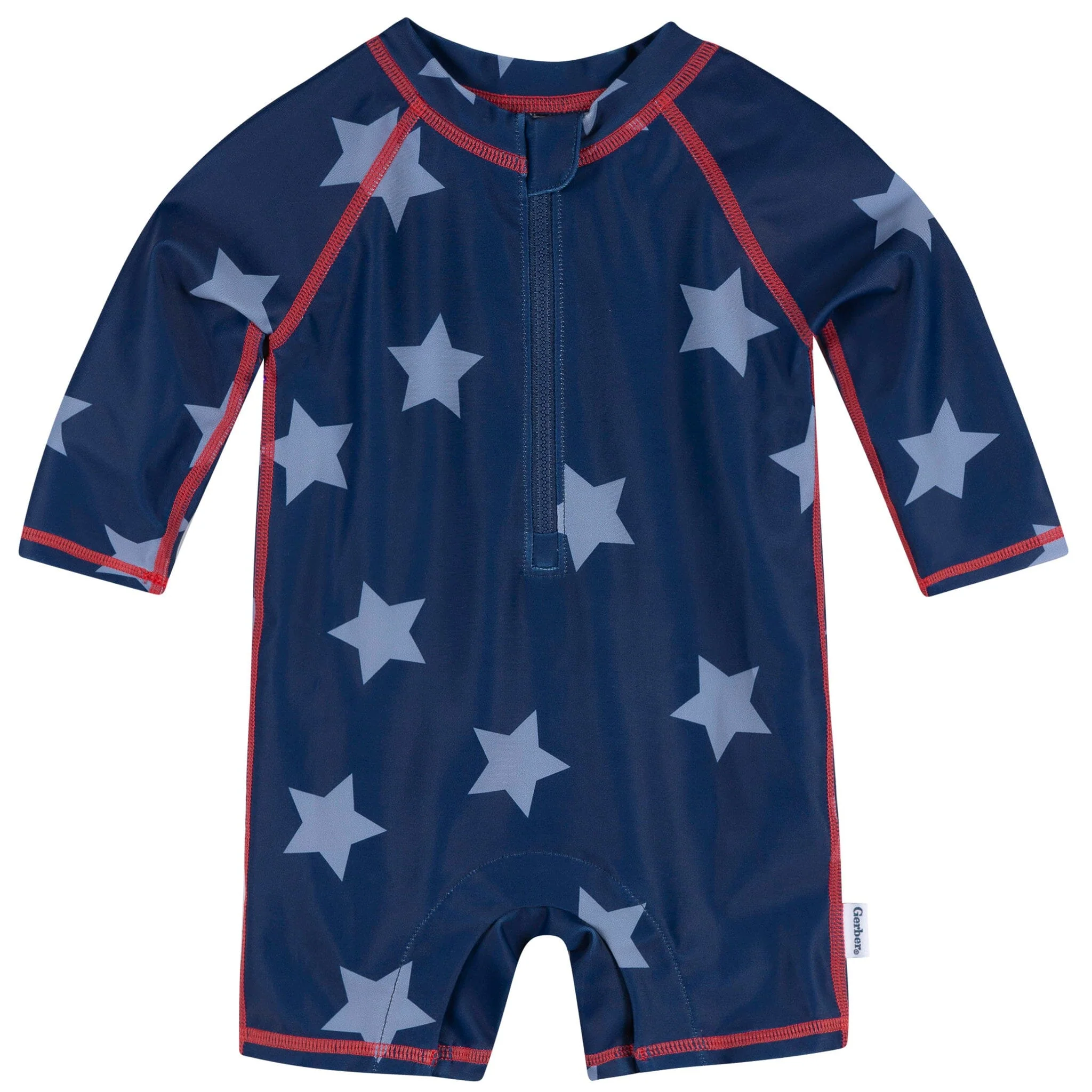 Baby Boys UPF 50+ Blue Stars Long Sleeve Rash Guard