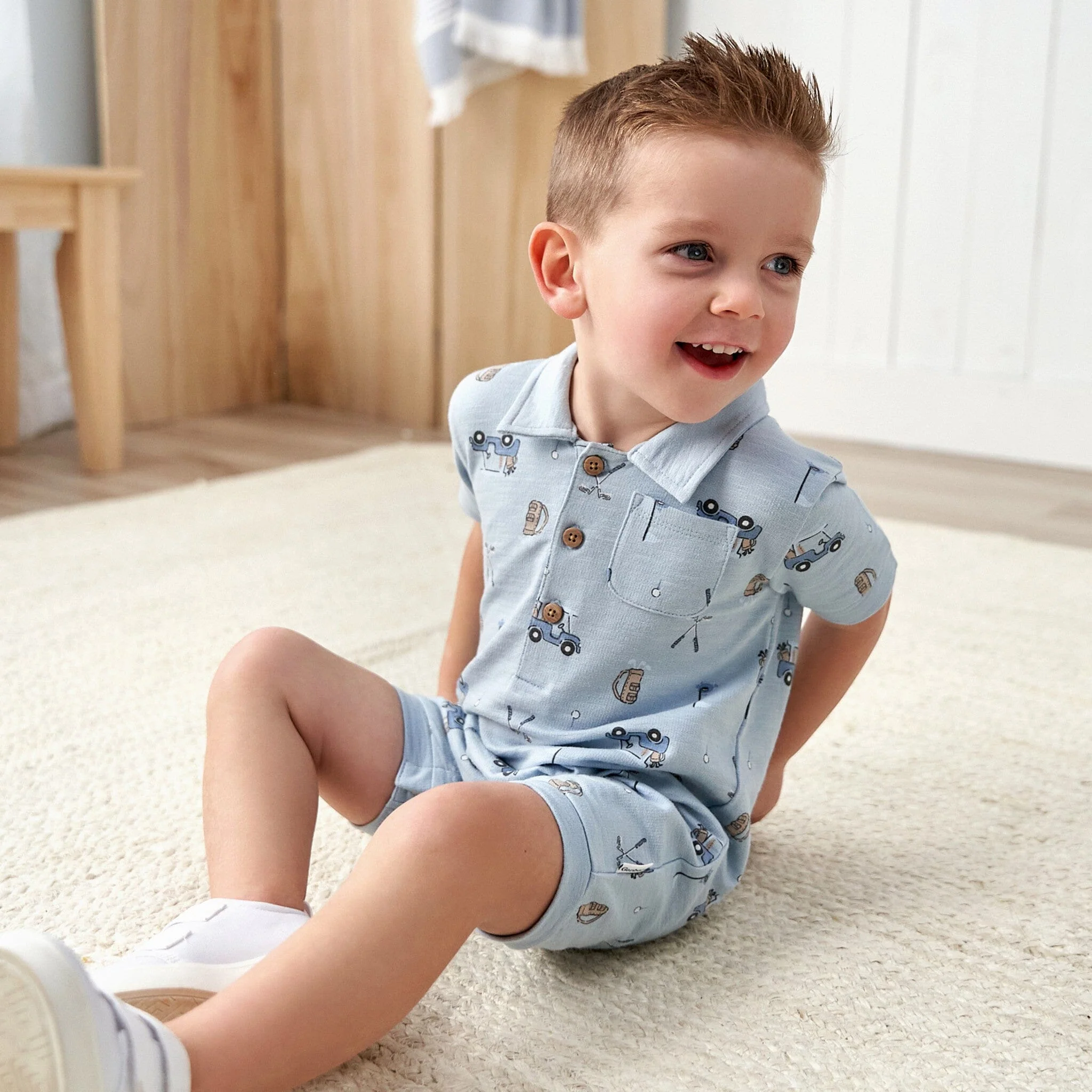Baby Boys Golf Polo Romper - Image 3