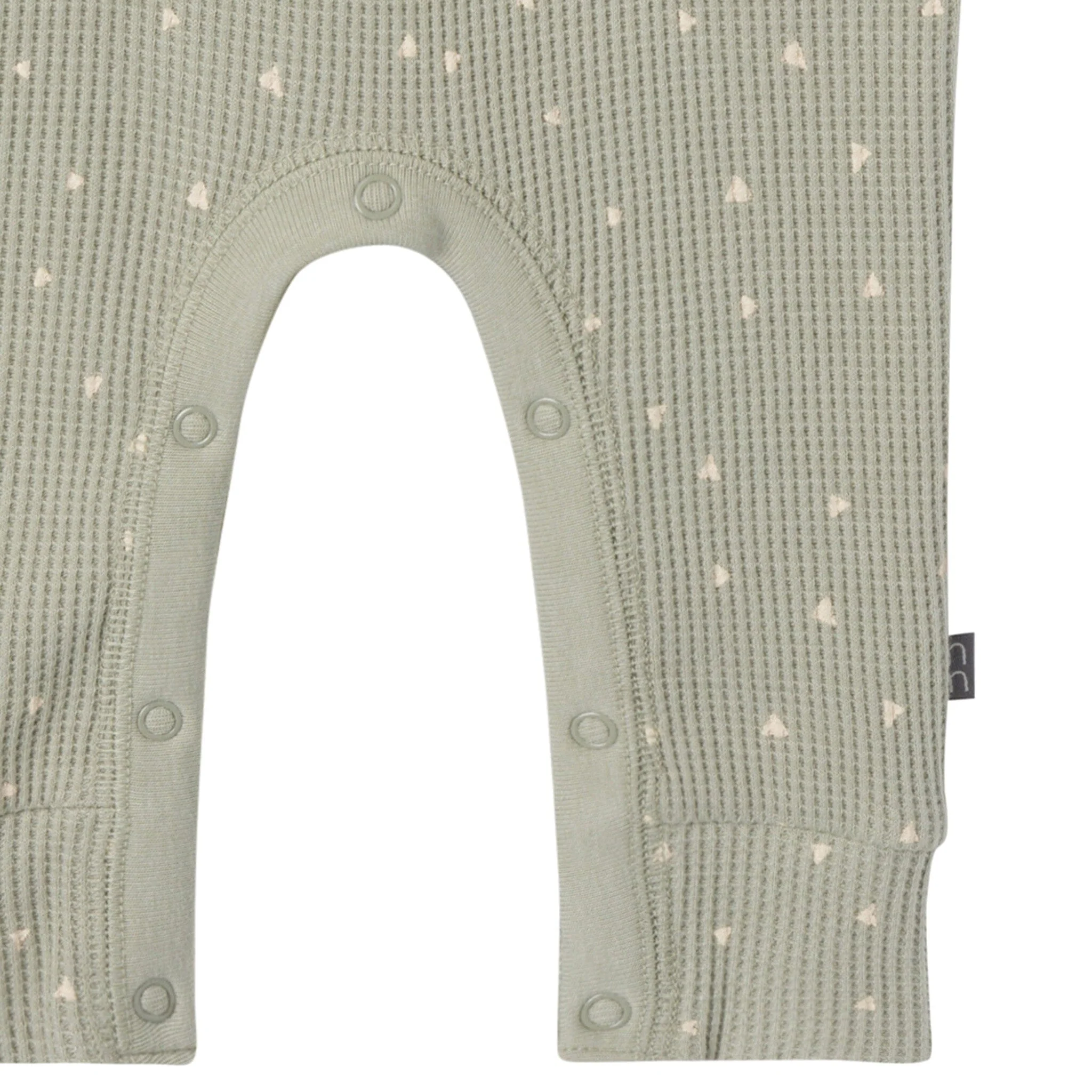 Baby Boys Green Triangles Short Sleeve Long Leg Romper - Image 4