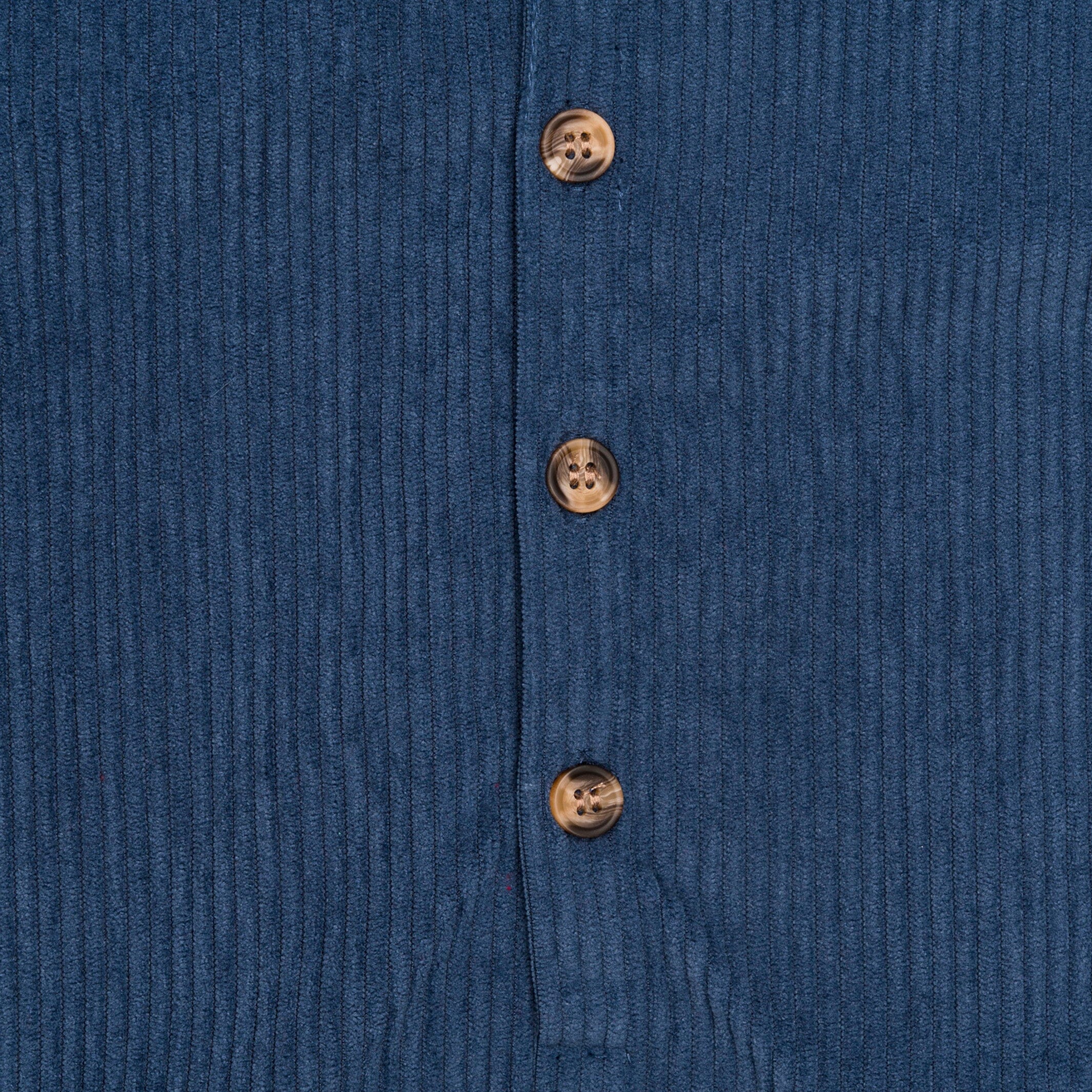 Baby Boys Navy Sherpa Collar Corduroy Romper - Image 5