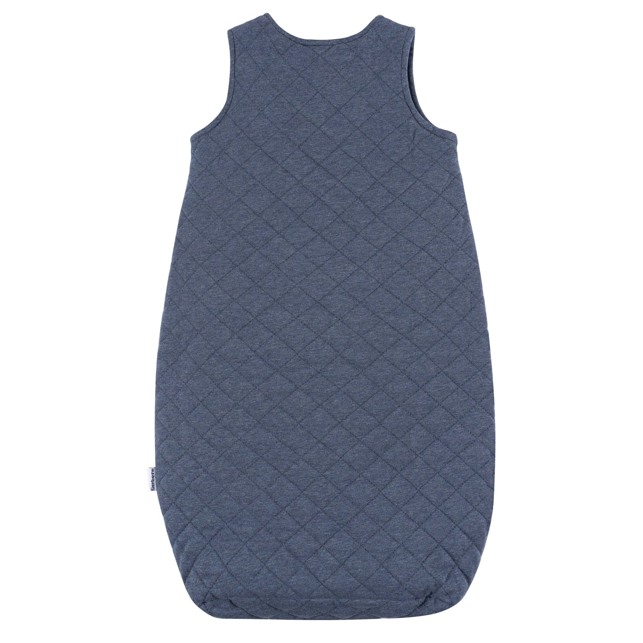 Embroidered Baby Boys Navy Heather Quilted Jersey Wearable Blanket - Image 5