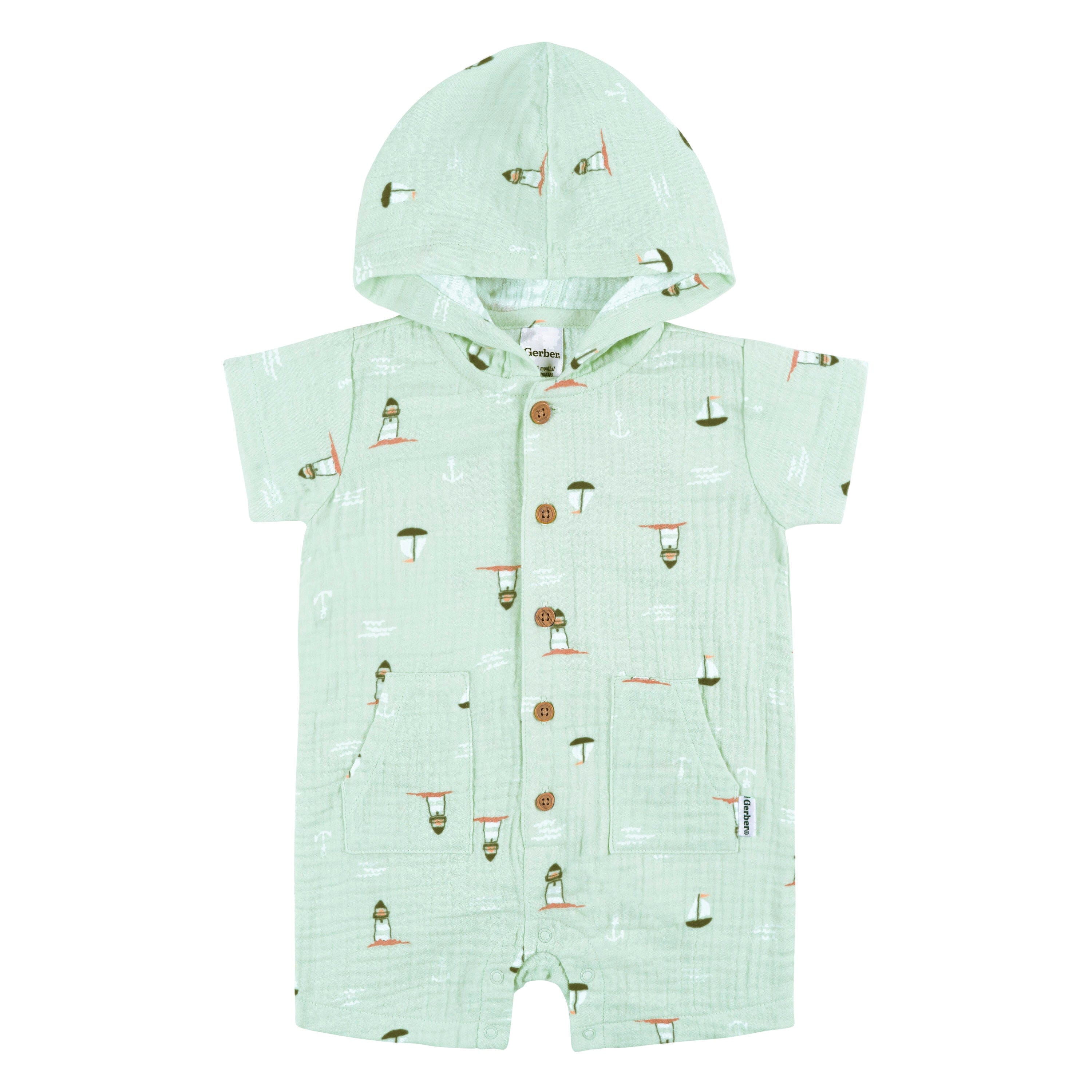 Baby Boys Sea Scene Hooded Romper