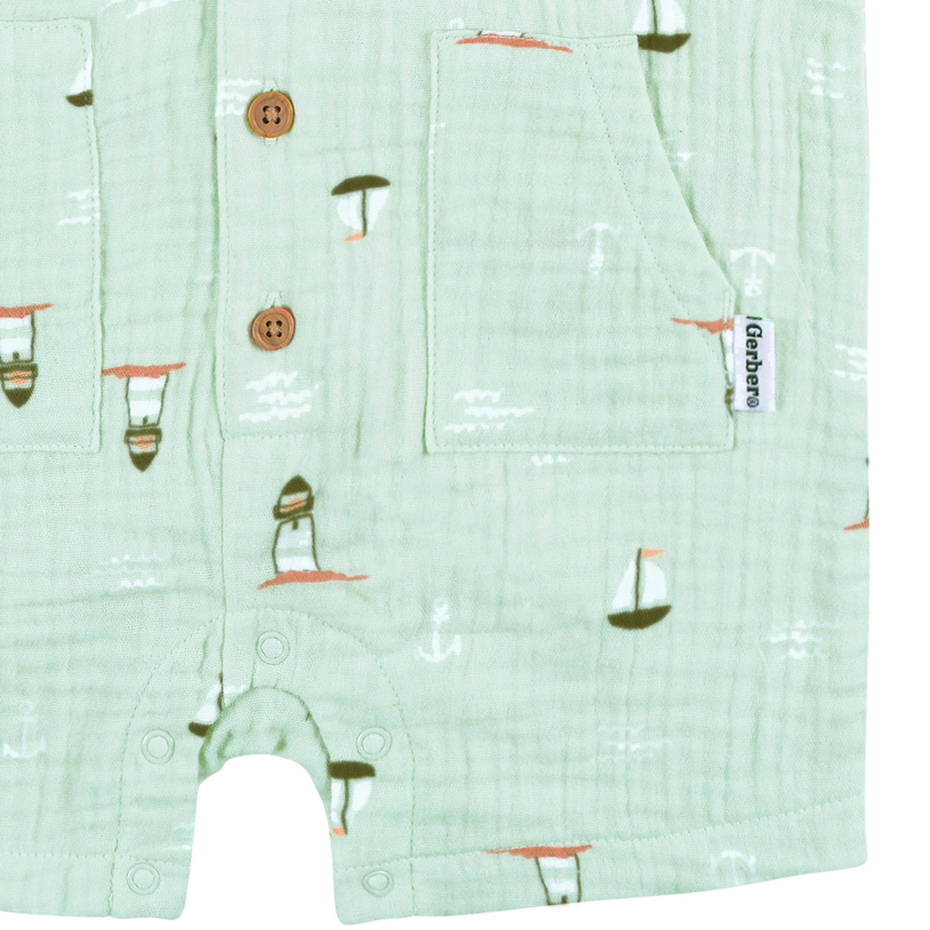 Baby Boys Sea Scene Hooded Romper - Image 4