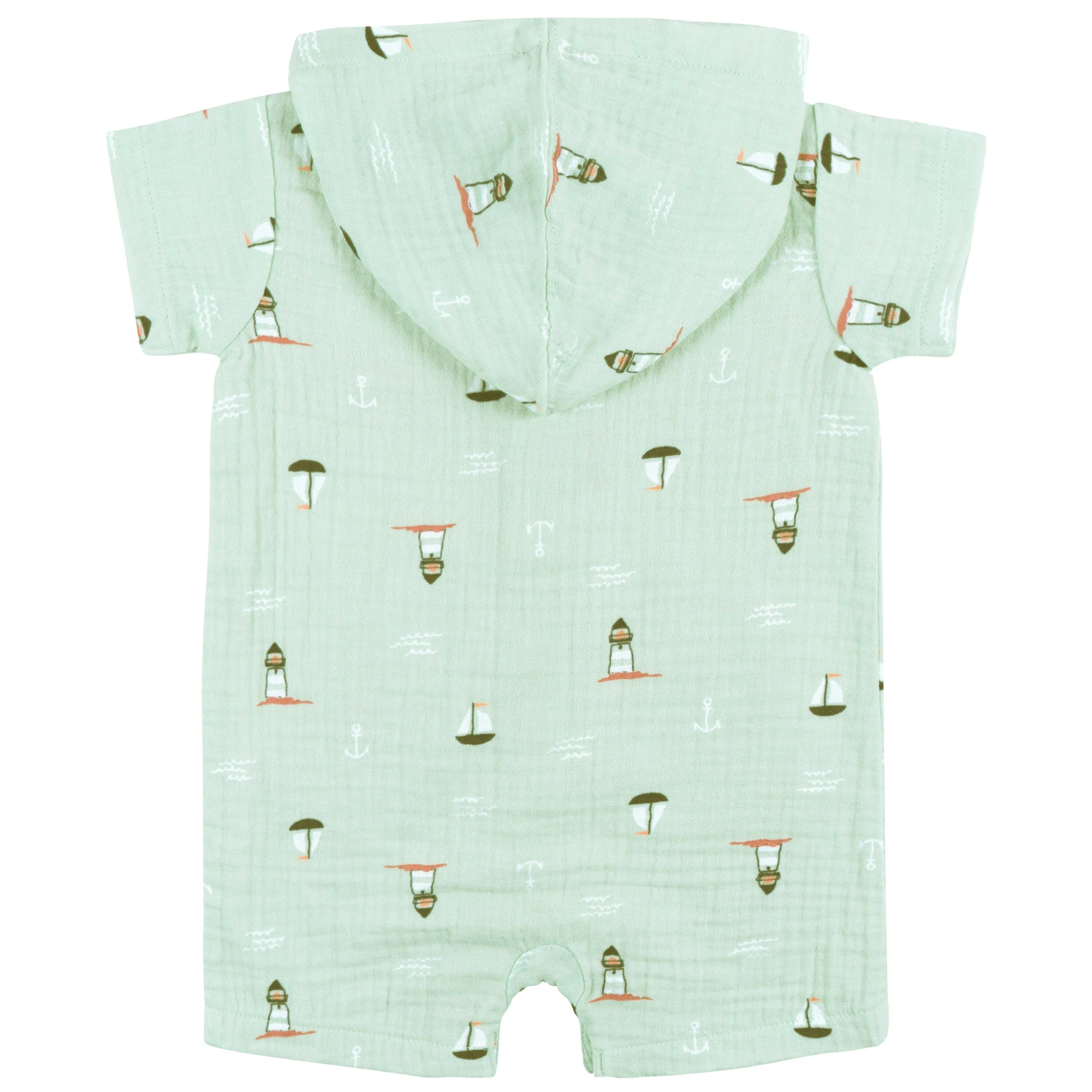 Baby Boys Sea Scene Hooded Romper - Image 5