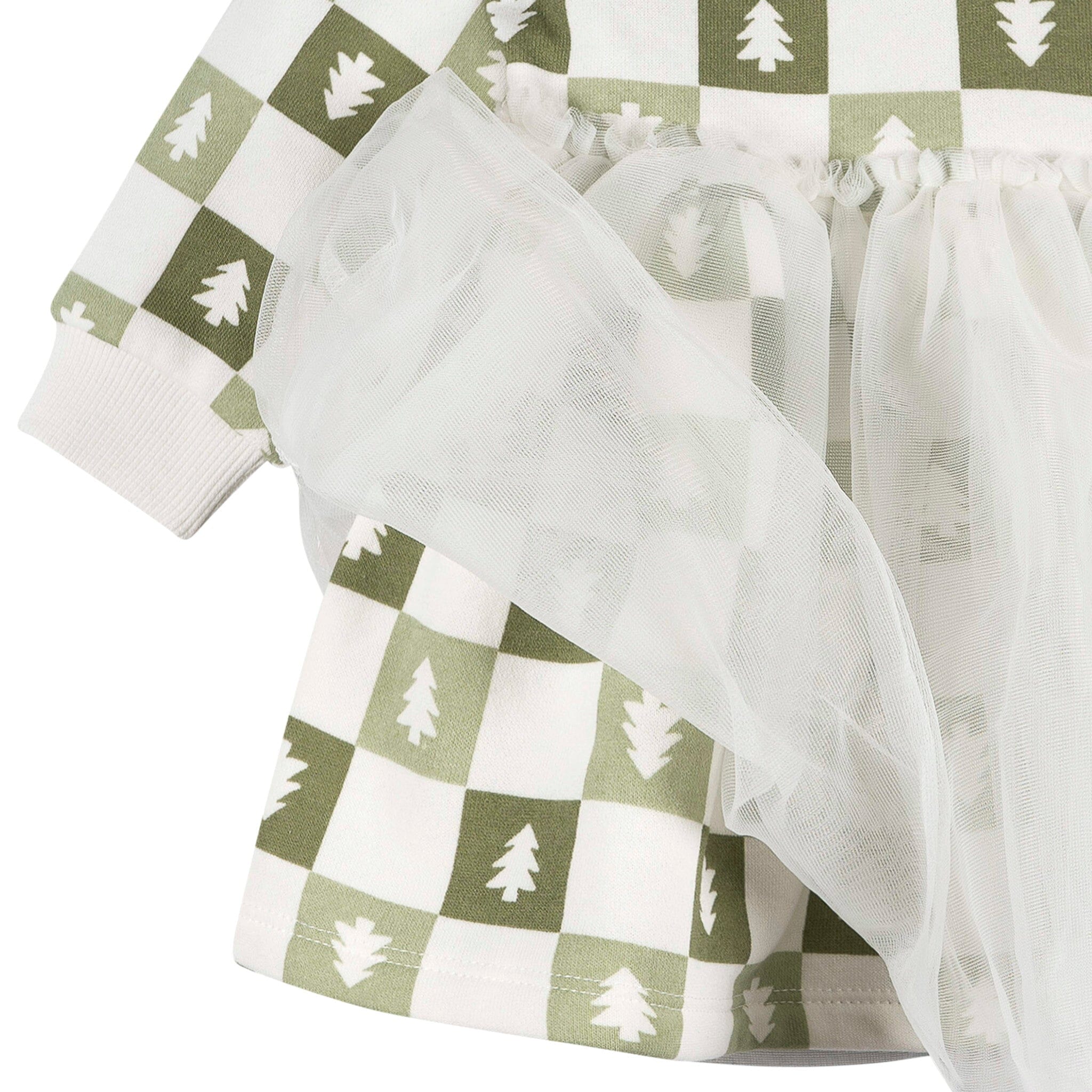 Baby Girls Green Trees Tulle Dress - Image 3