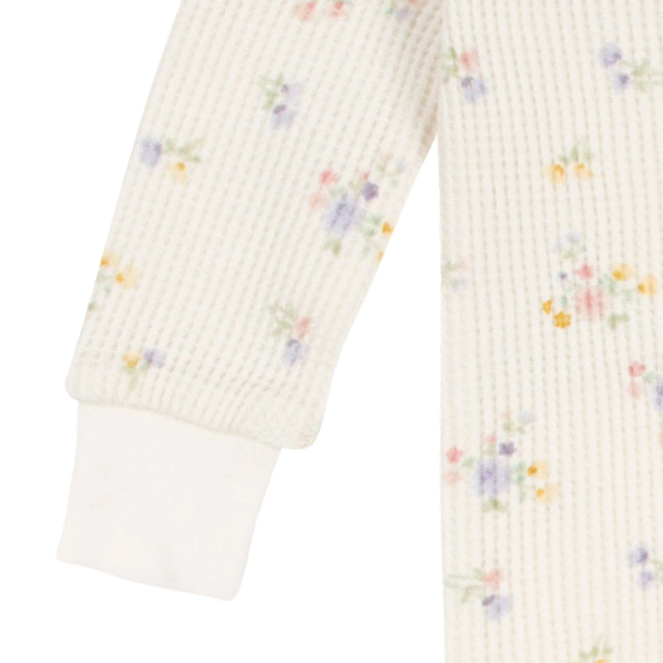 Baby Girls Ivory Floral Snug Fit Footed Pajamas - Image 3