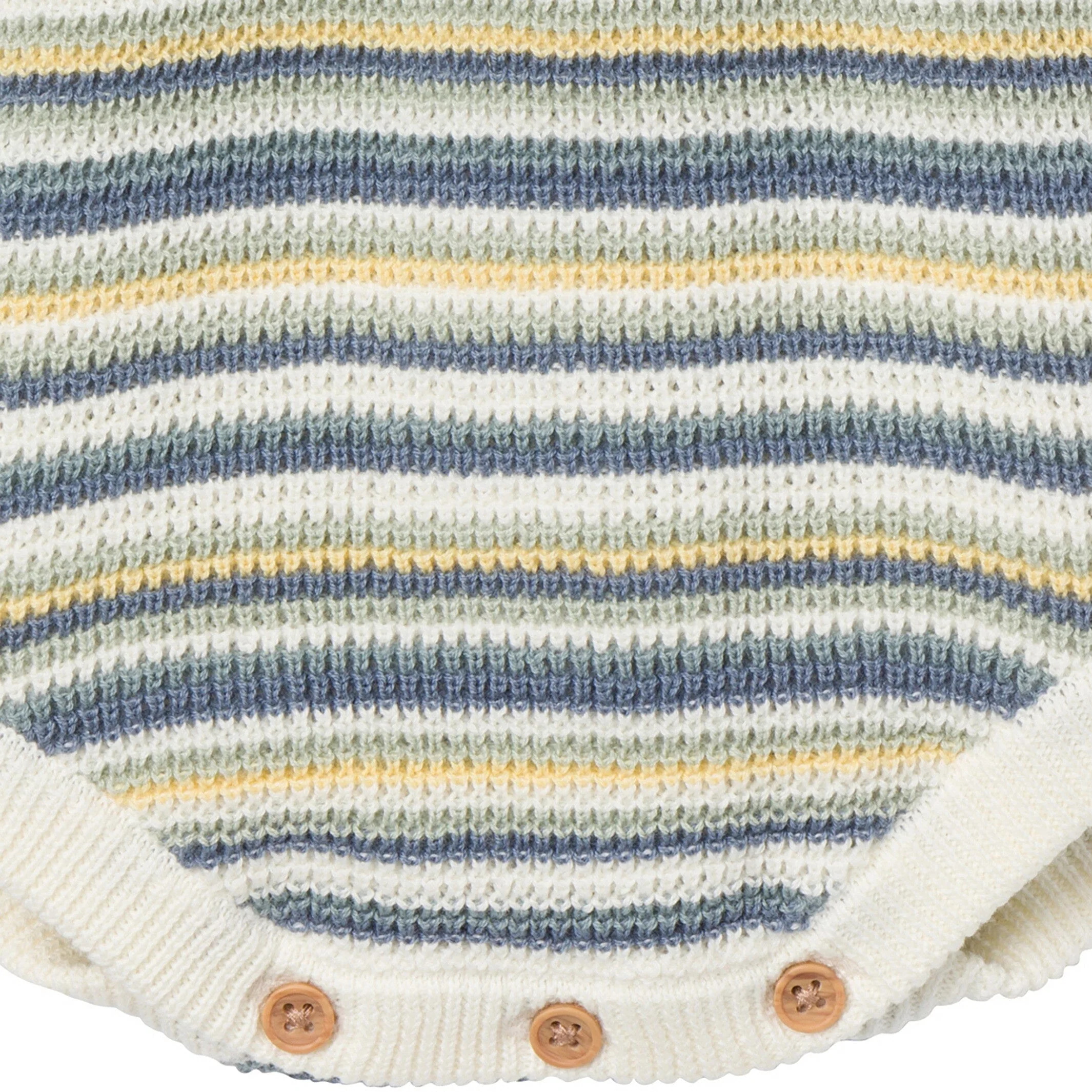 Baby Girls Medium Teal Stripe Crochet Sunsuit Romper - Image 5