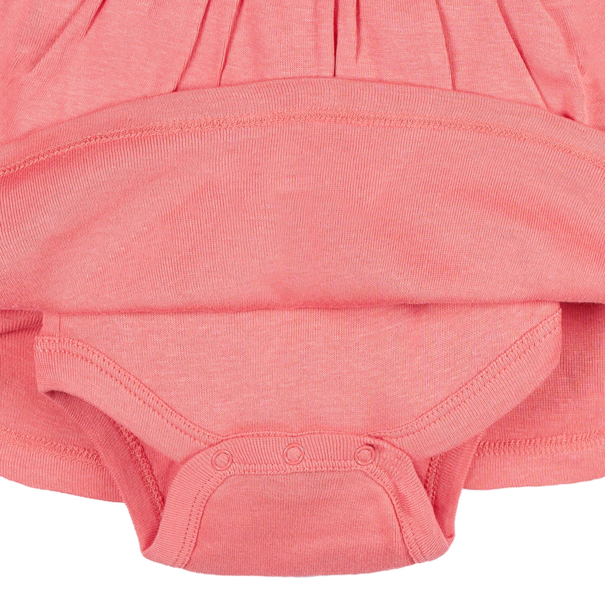 Baby Girls Pink Flower Bodysuit Dress - Image 8