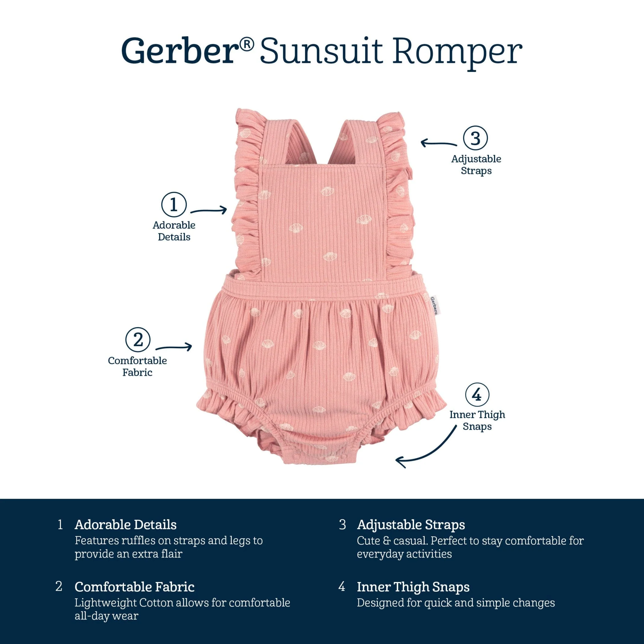 Baby Girls Seashell Bubble Romper - Image 5