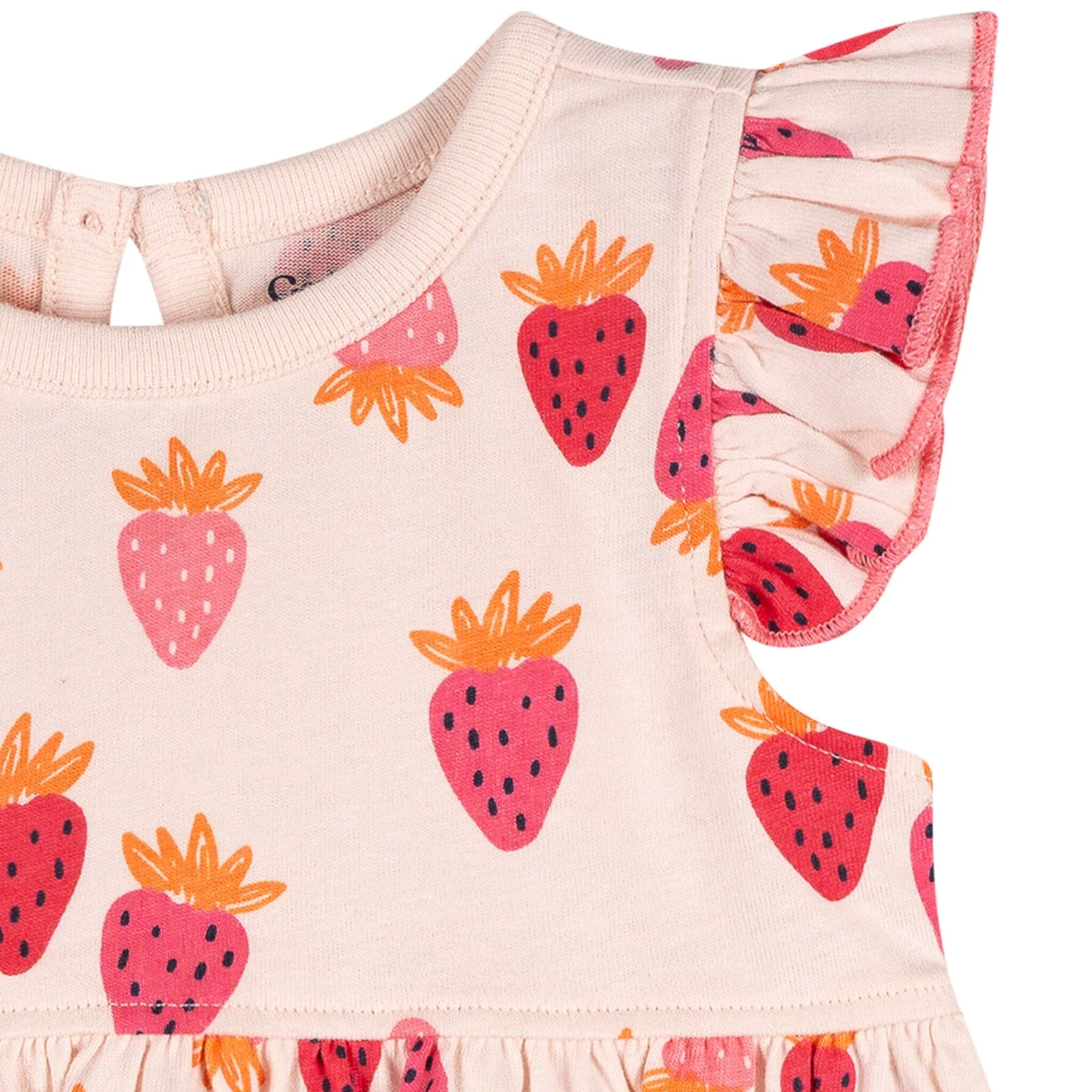 Baby Girls Strawberries Dress - Image 2