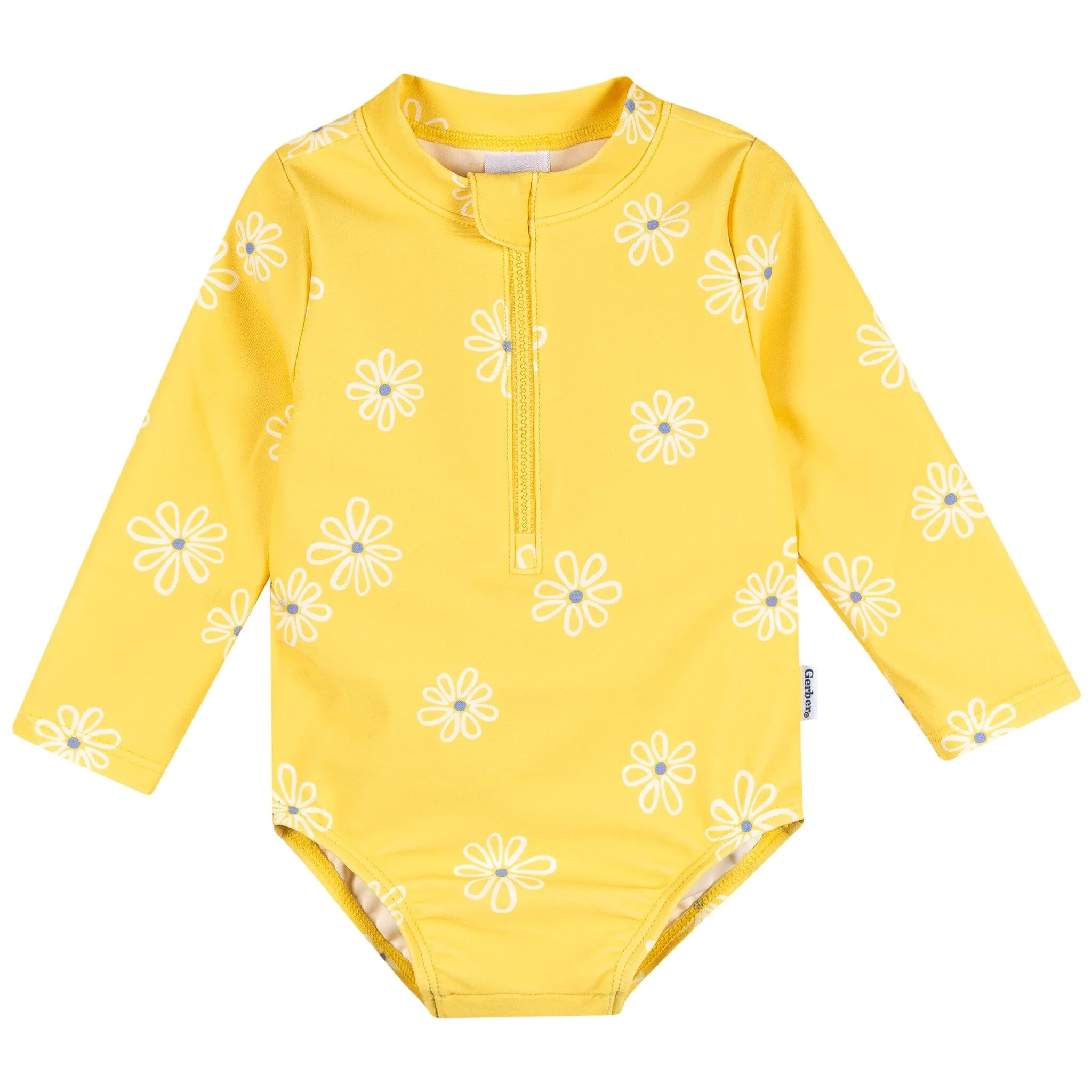Baby Girls UPF 50+ Yellow Daisies Rash Guard