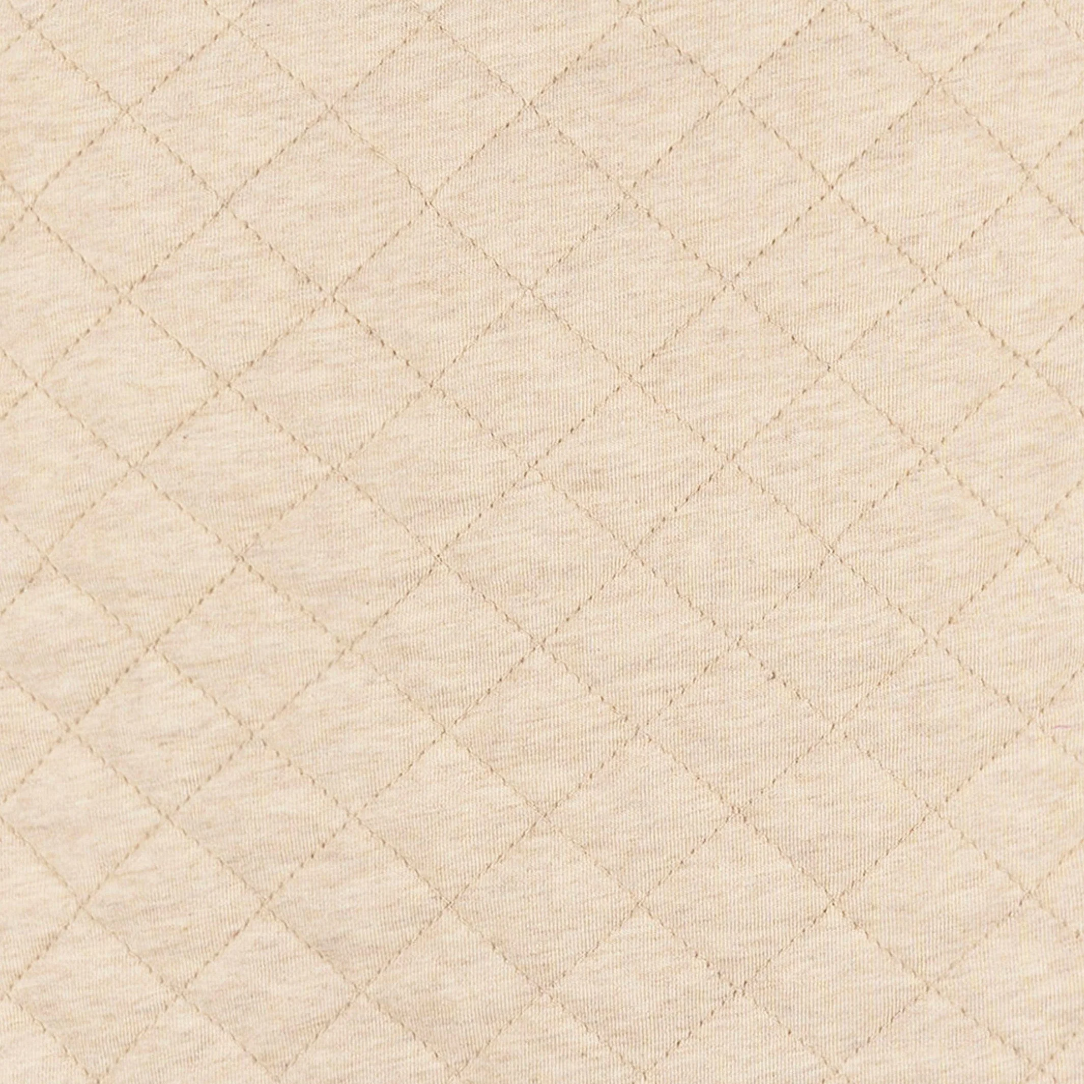 Embroidered Baby Neutral Oatmeal Heather Quilted Jersey Wearable Blanket - Image 7