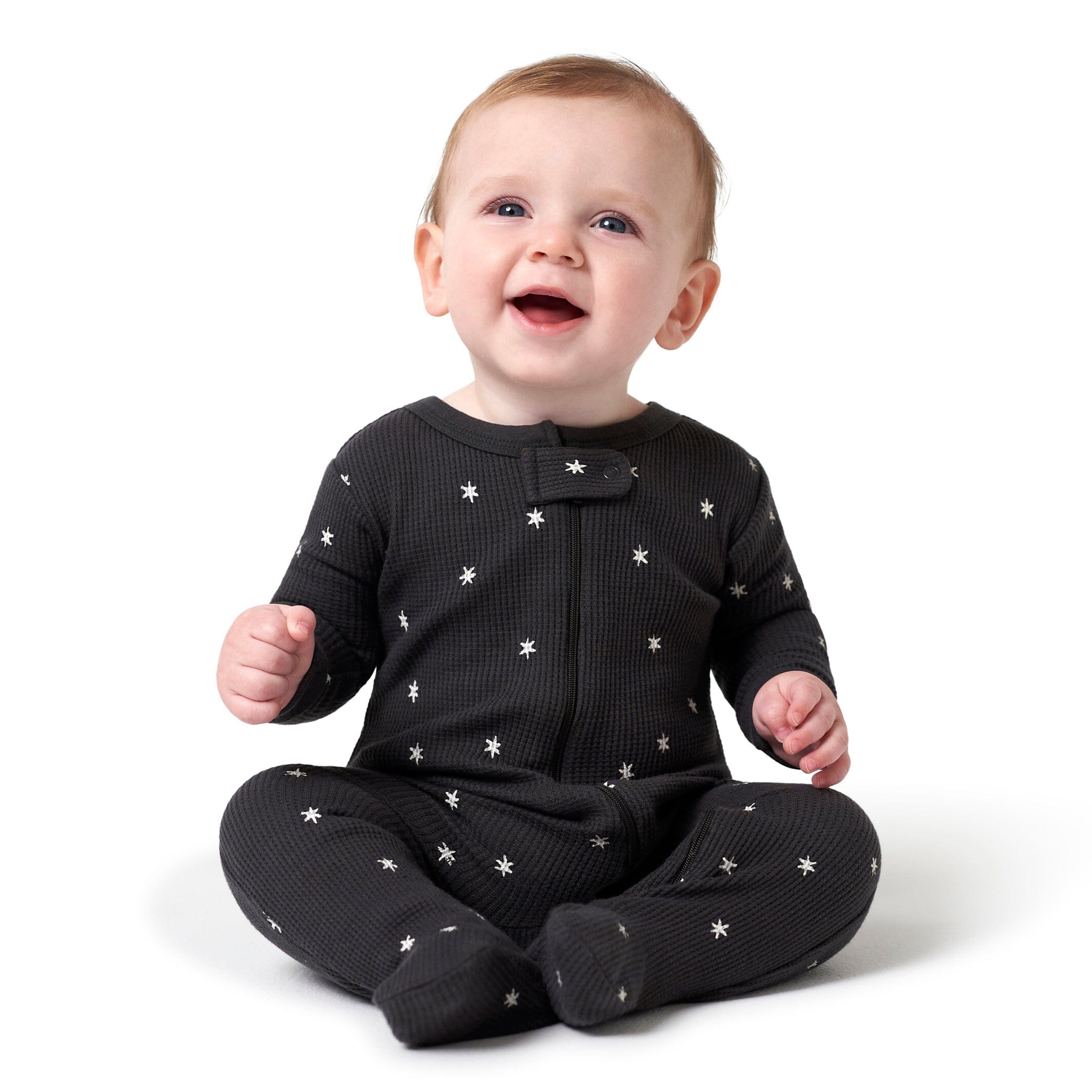 Baby Neutral Starburst Snug Fit Footed Pajamas - Image 2