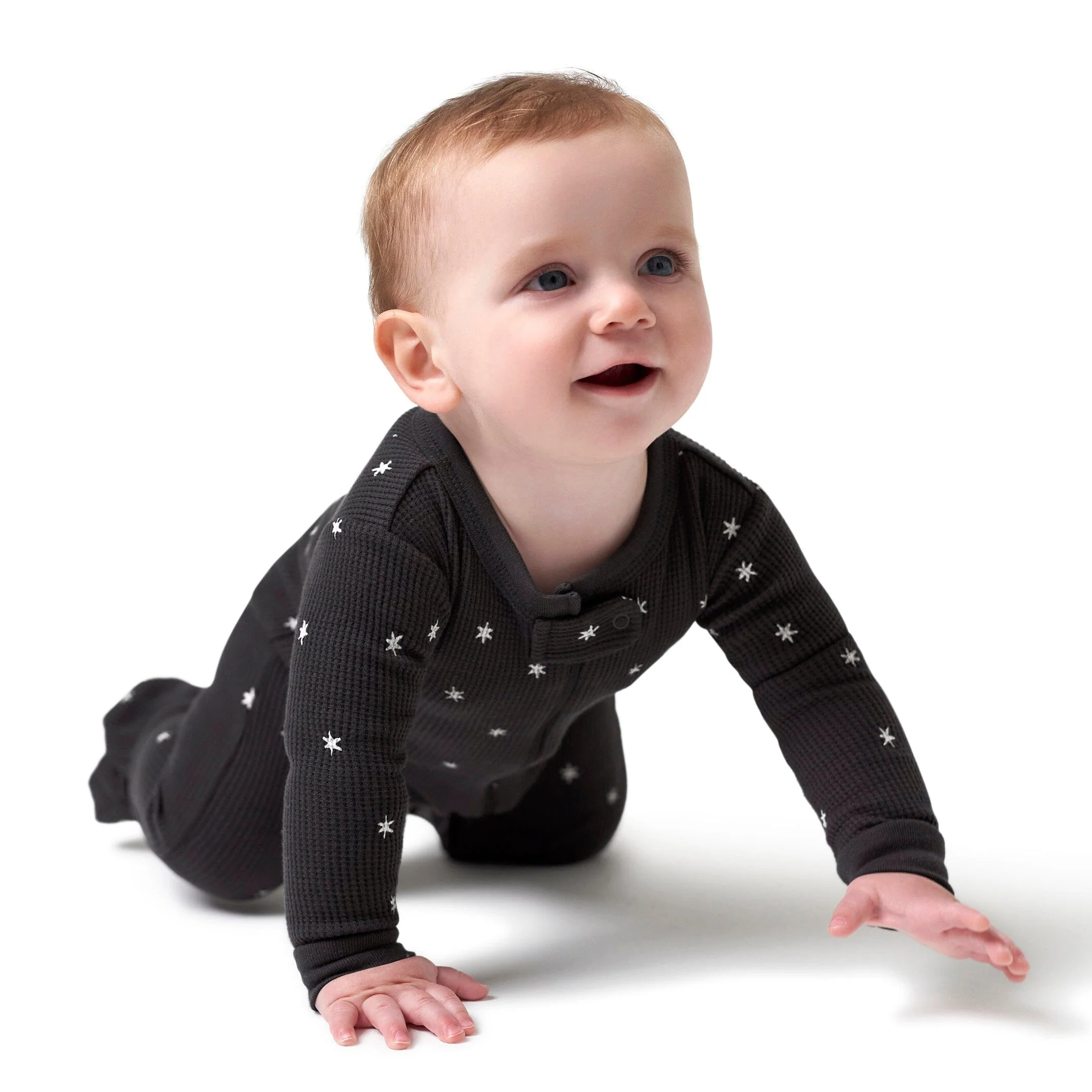 Baby Neutral Starburst Snug Fit Footed Pajamas - Image 3