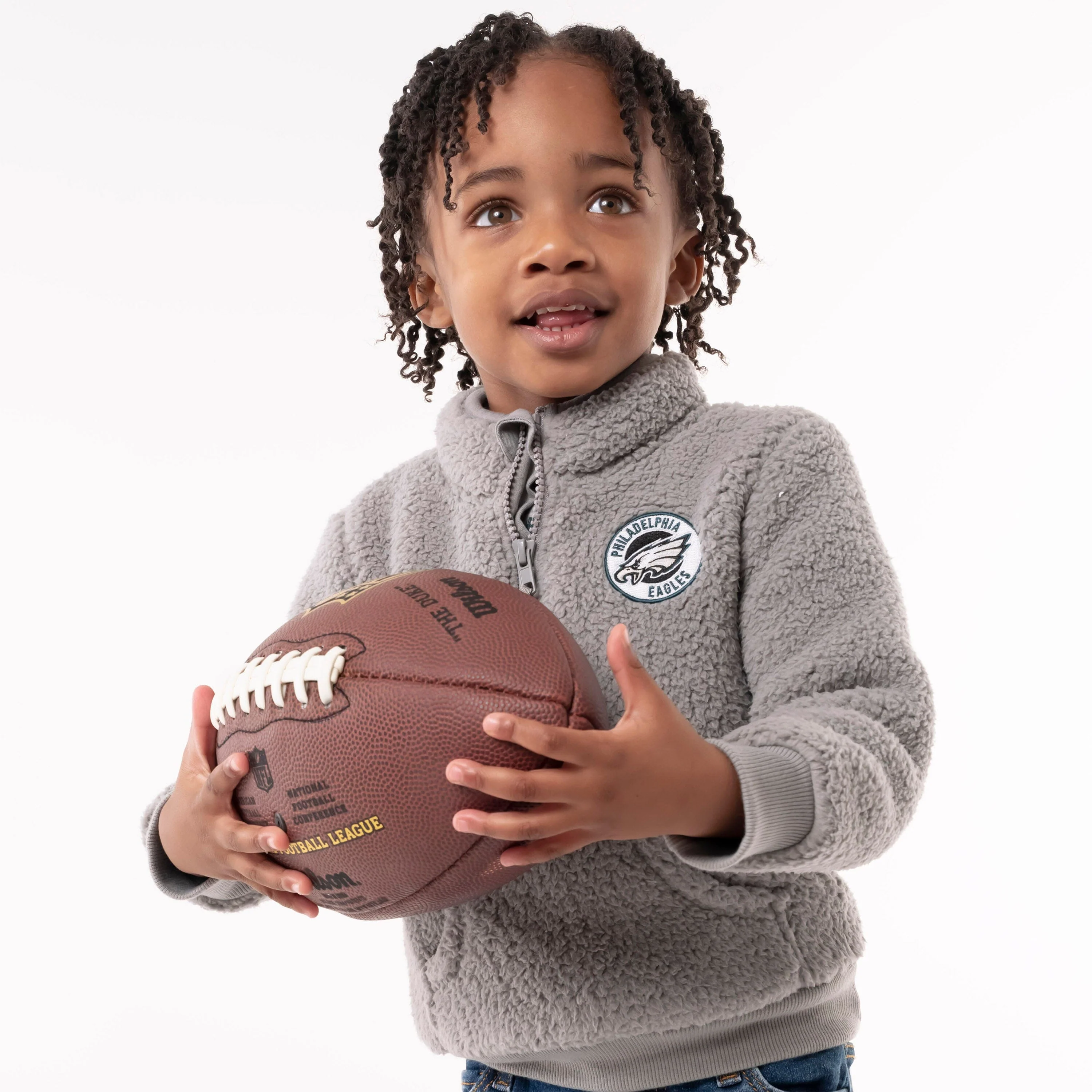 Baby & Toddler 1/4 Zip Sherpa Philadelphia Eagles Jacket - Image 2