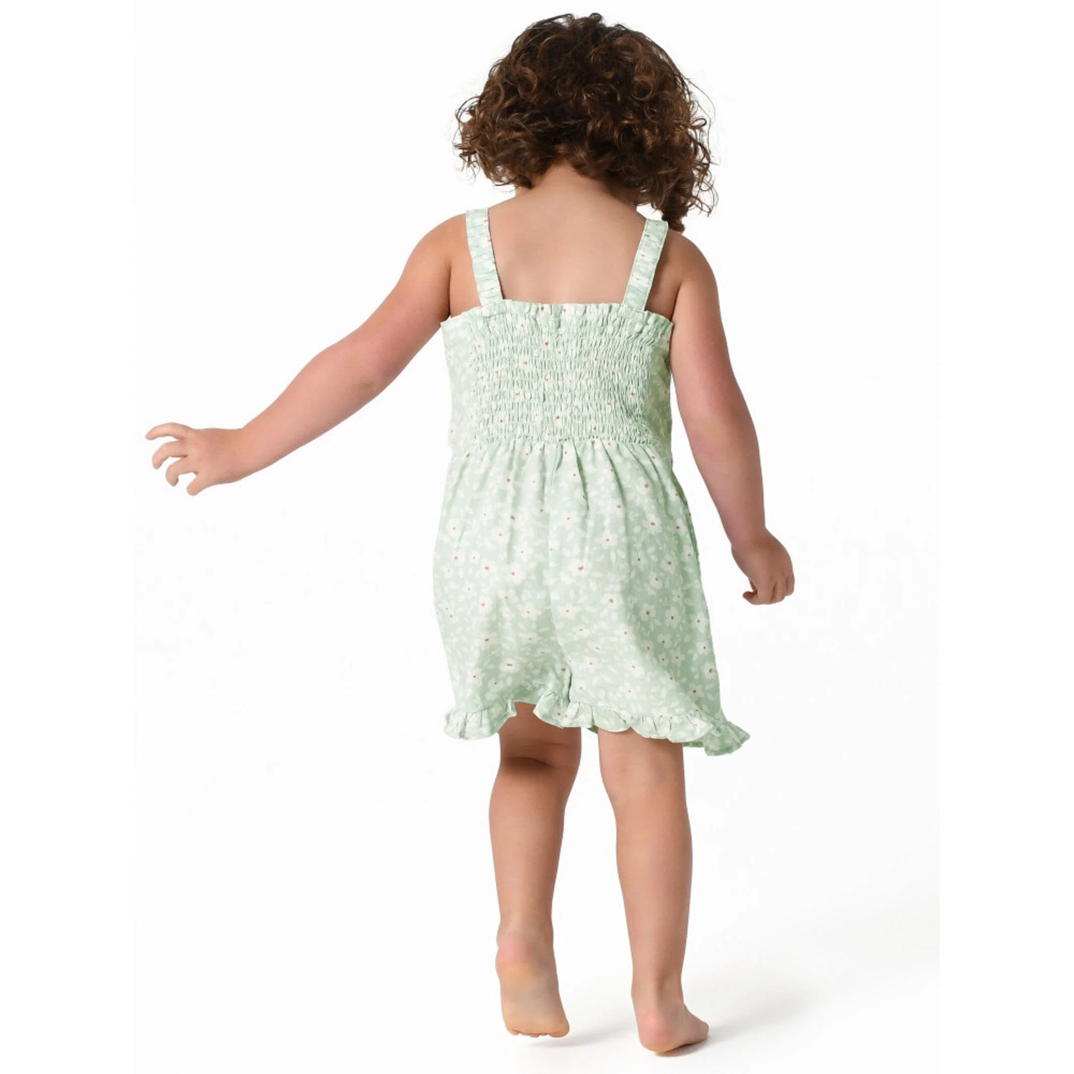 Infant and Toddler Girls Mint Floral Romper - Image 3