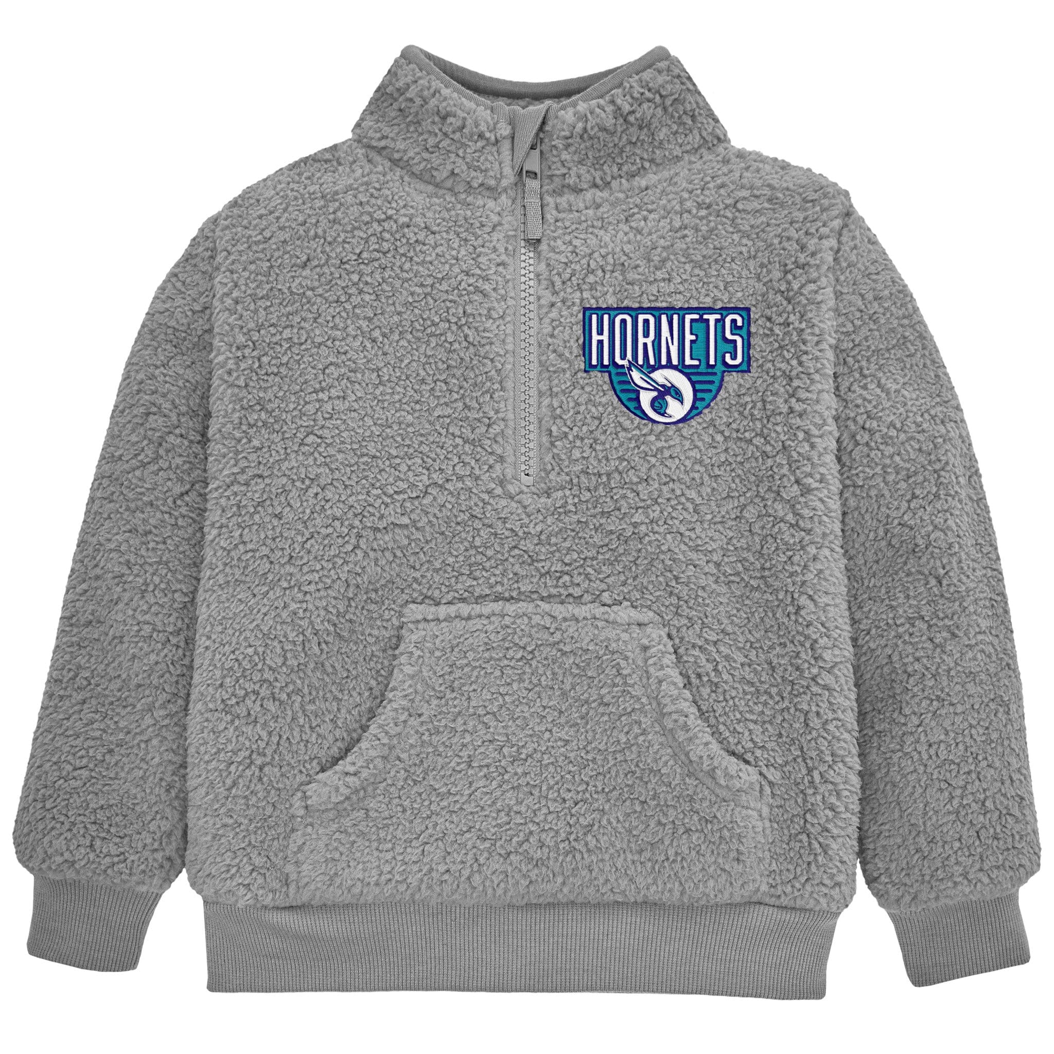 Infant & Toddler Neutral Gray Charlotte Hornets Quarter-Zip Pullover