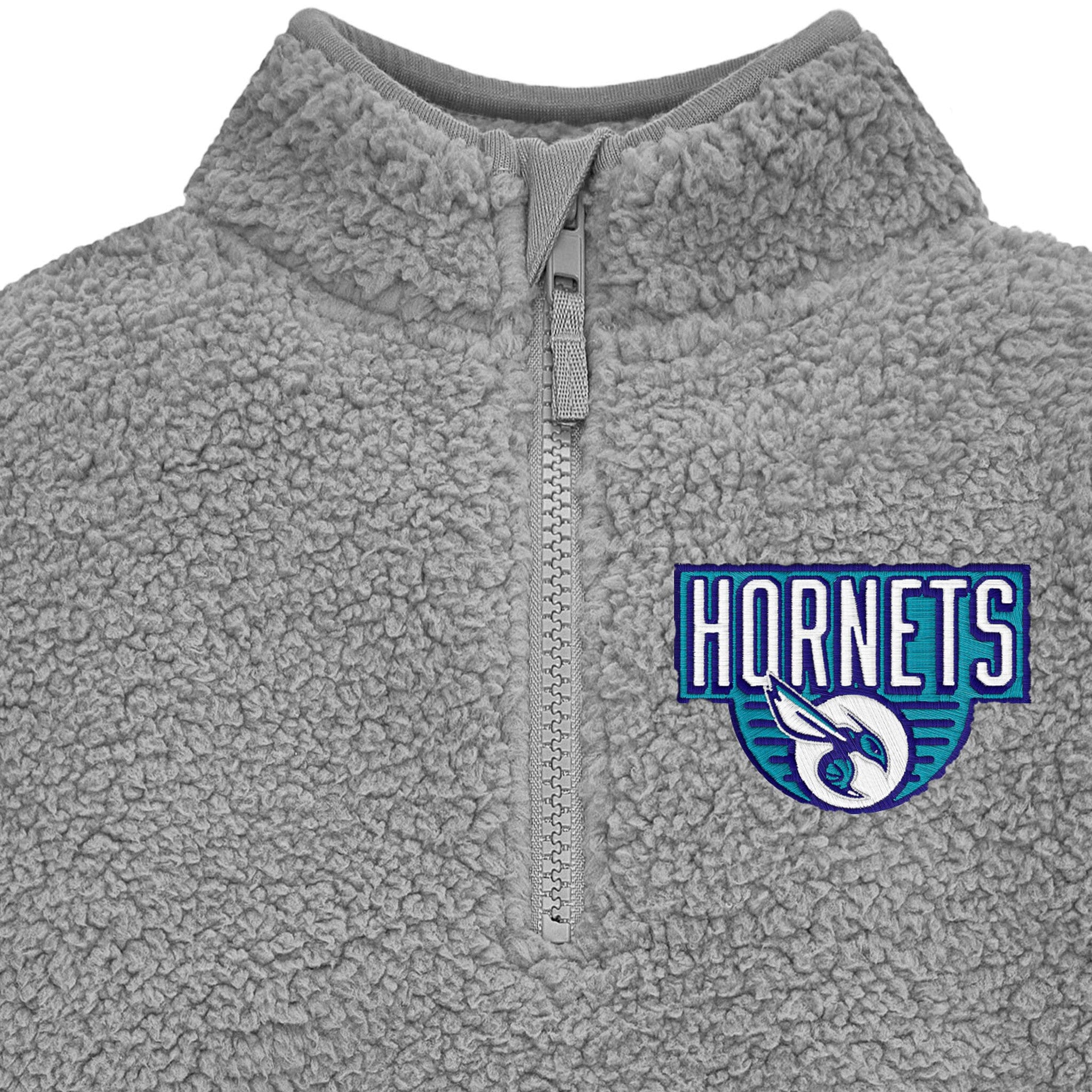 Infant & Toddler Neutral Gray Charlotte Hornets Quarter-Zip Pullover - Image 2