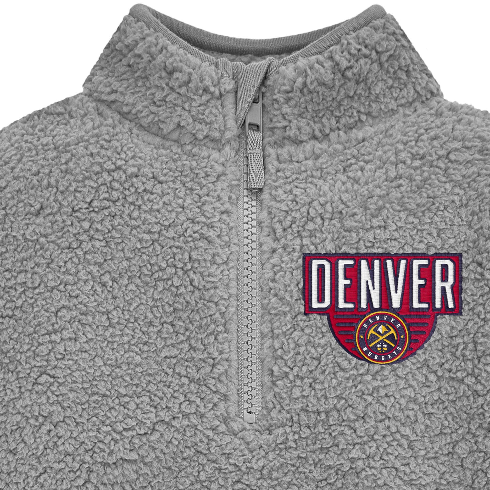Infant & Toddler Neutral Gray Denver Nuggets Quarter-Zip Pullover - Image 2