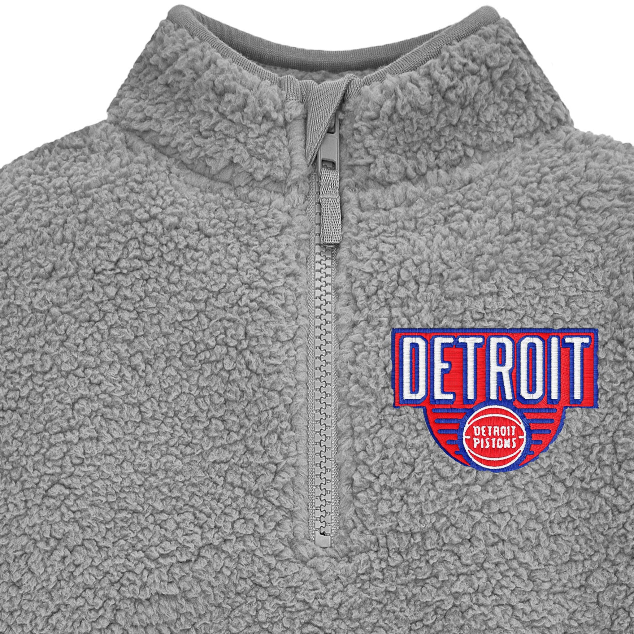 Infant & Toddler Neutral Gray Detroit Pistons Quarter-Zip Pullover - Image 2