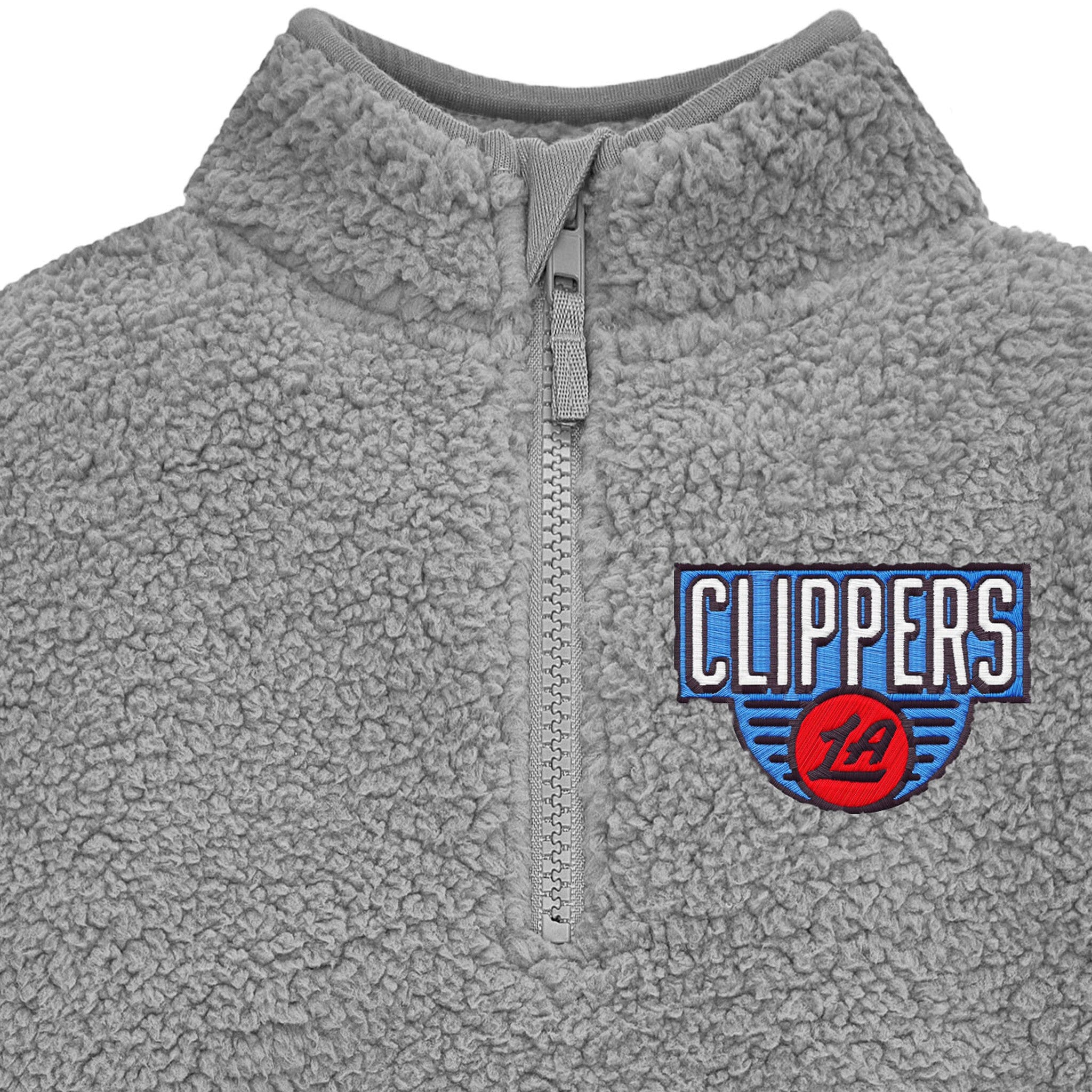 Infant & Toddler Neutral Gray Los Angeles Clippers Quarter-Zip Pullover - Image 3