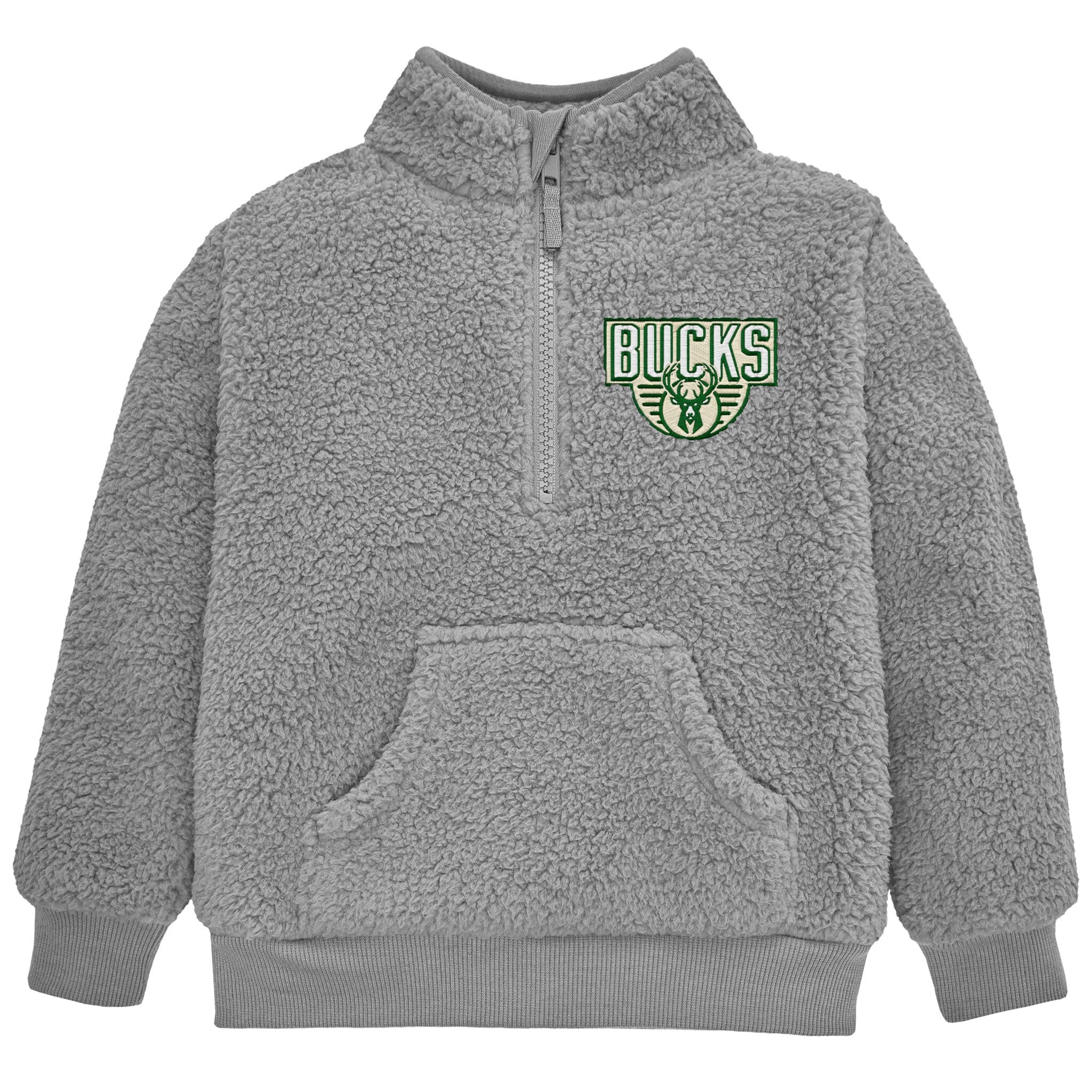 Infant & Toddler Neutral Gray Milwaukee Bucks Quarter-Zip Pullover