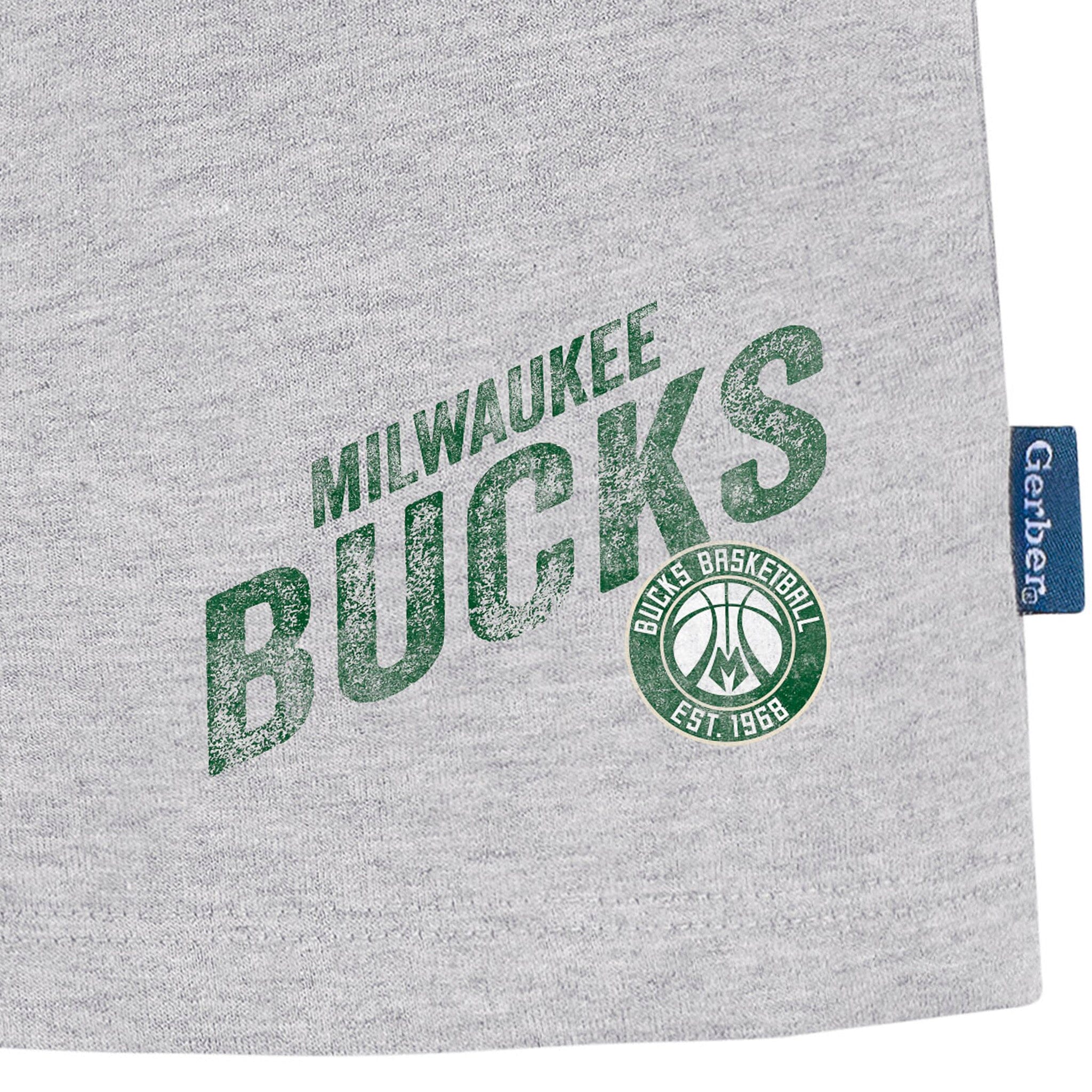 Infant & Toddler Neutral Gray Milwaukee Bucks Shorts - Image 4