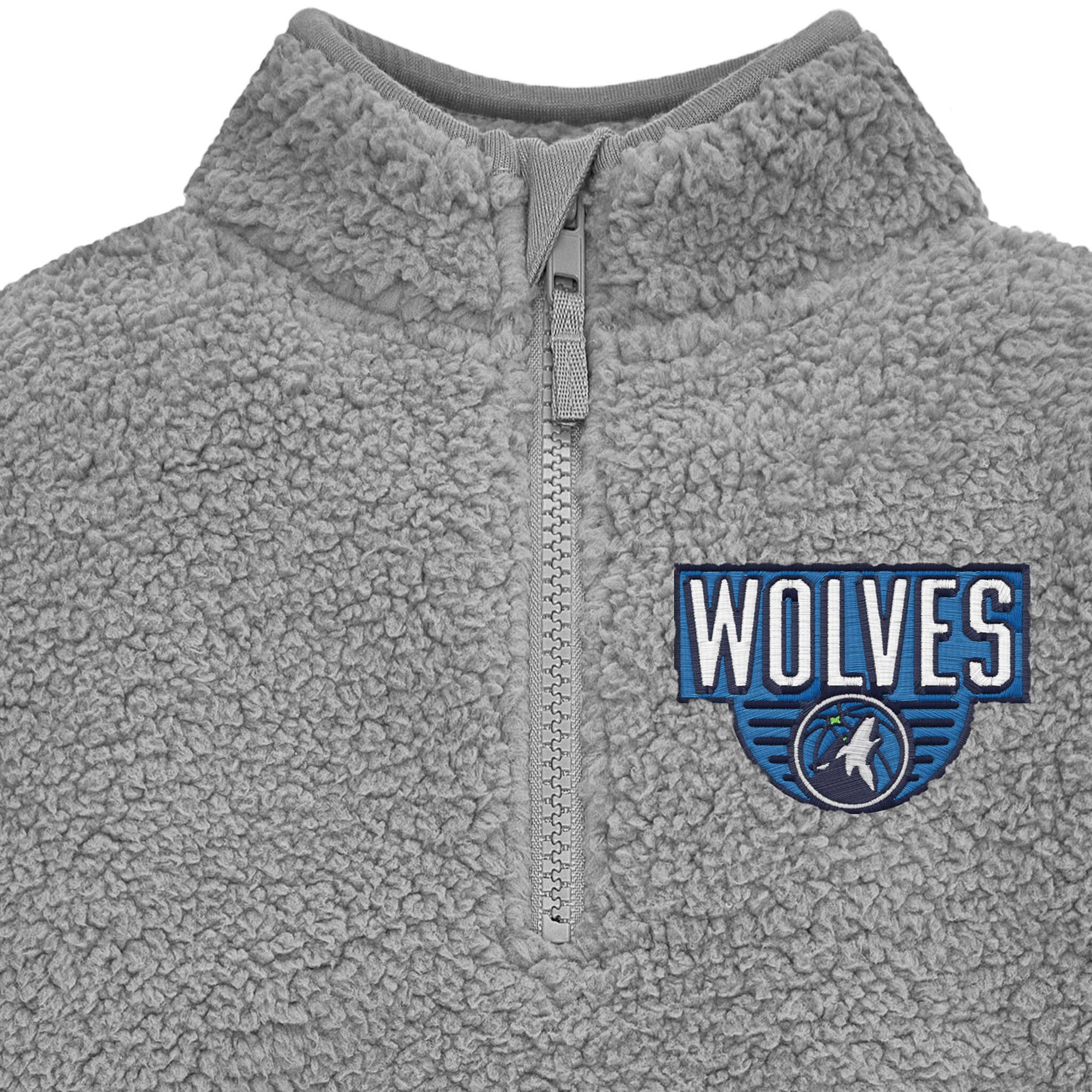 Infant & Toddler Neutral Gray Minnesota Timberwolves Quarter-Zip Pullover - Image 2