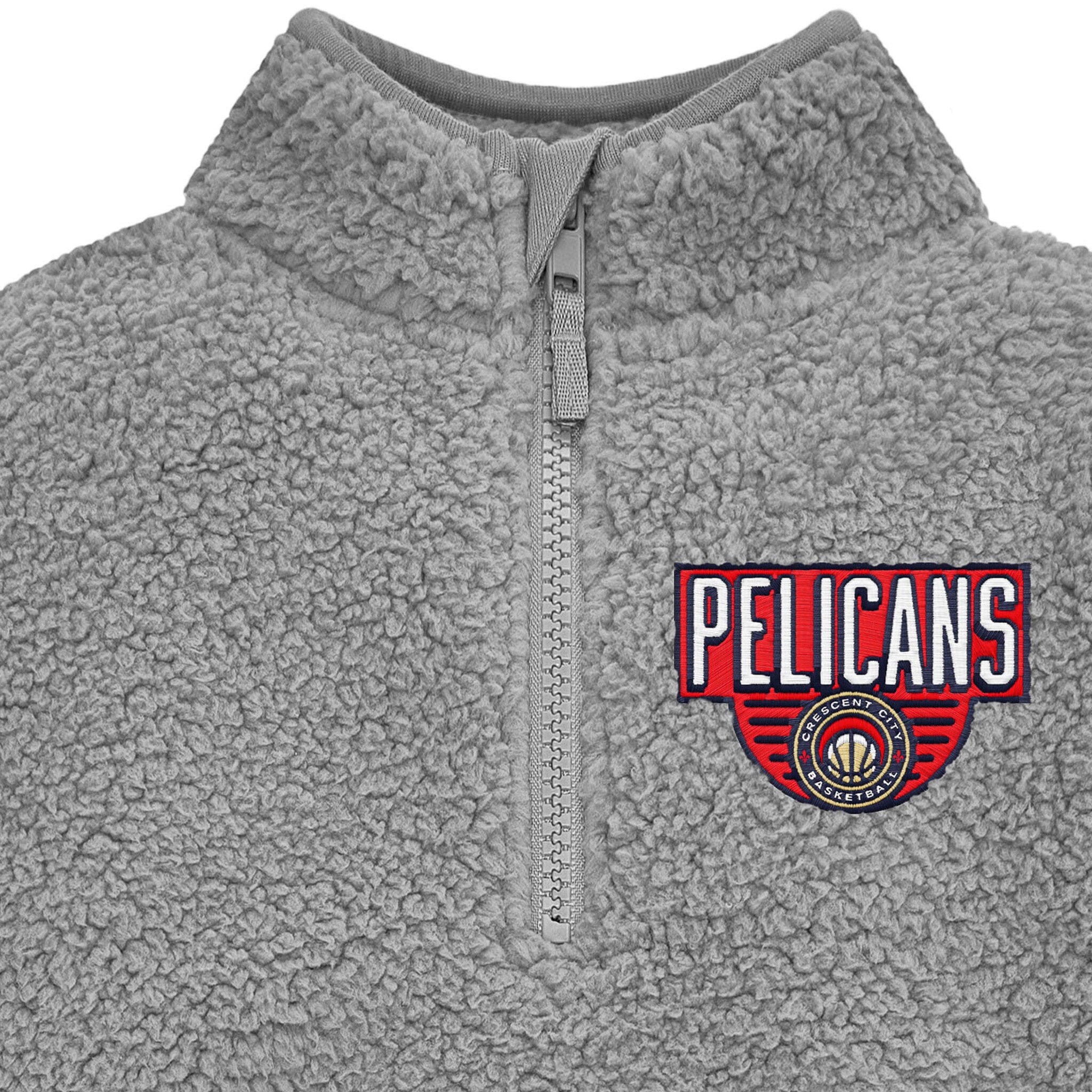 Infant & Toddler Neutral Gray New Orleans Pelicans Quarter-Zip Pullover - Image 2
