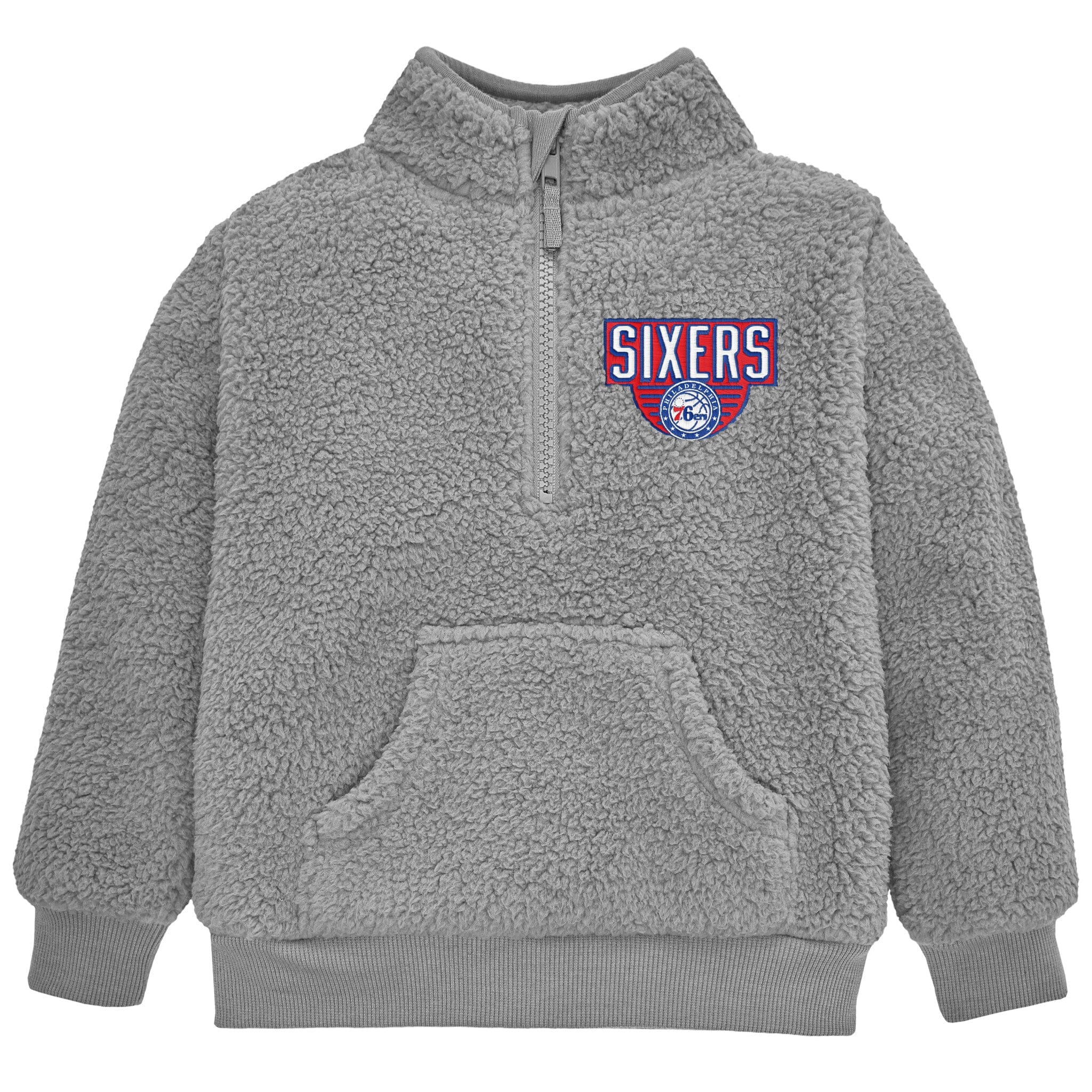 Infant & Toddler Neutral Gray Philadelphia 76ers Quarter-Zip Pullover