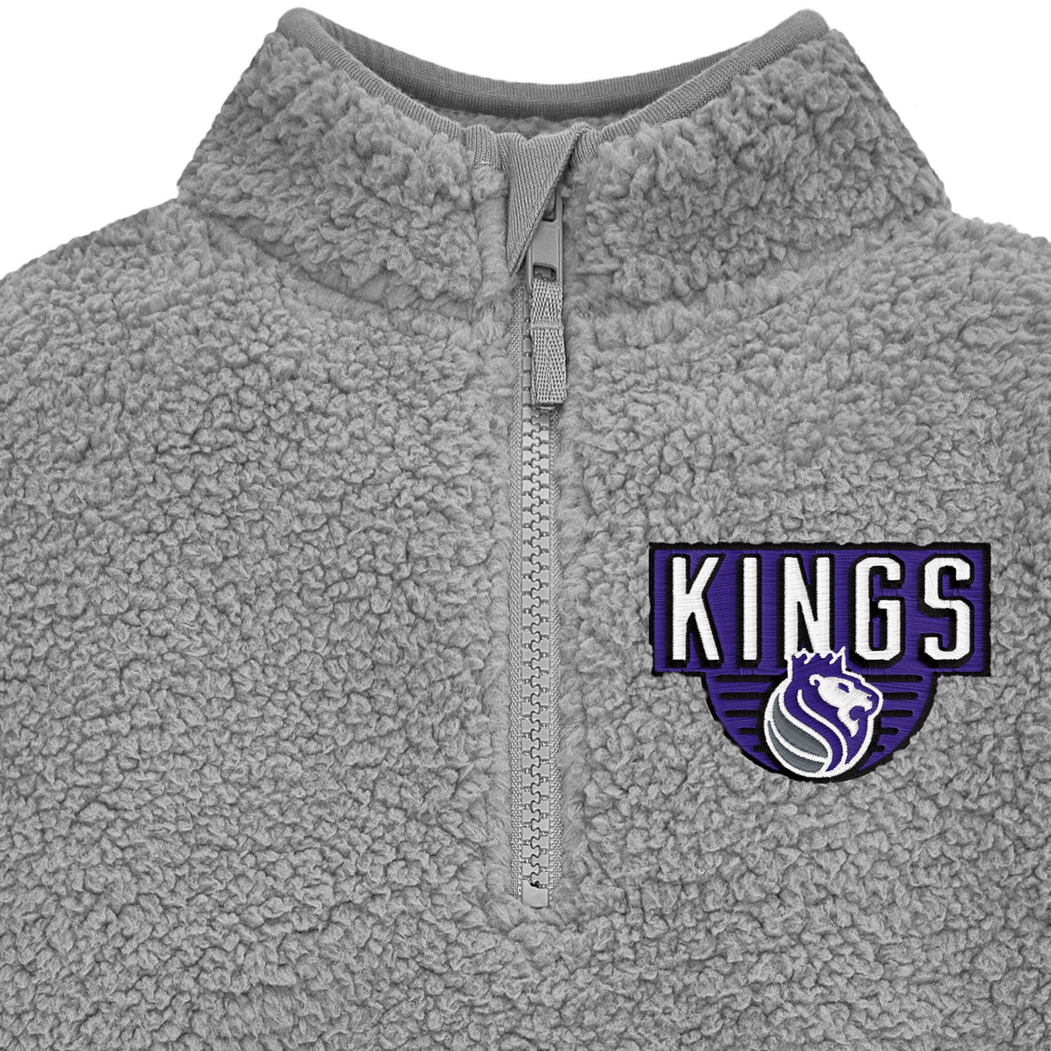 Infant & Toddler Neutral Gray Sacramento Kings Quarter-Zip Pullover - Image 2