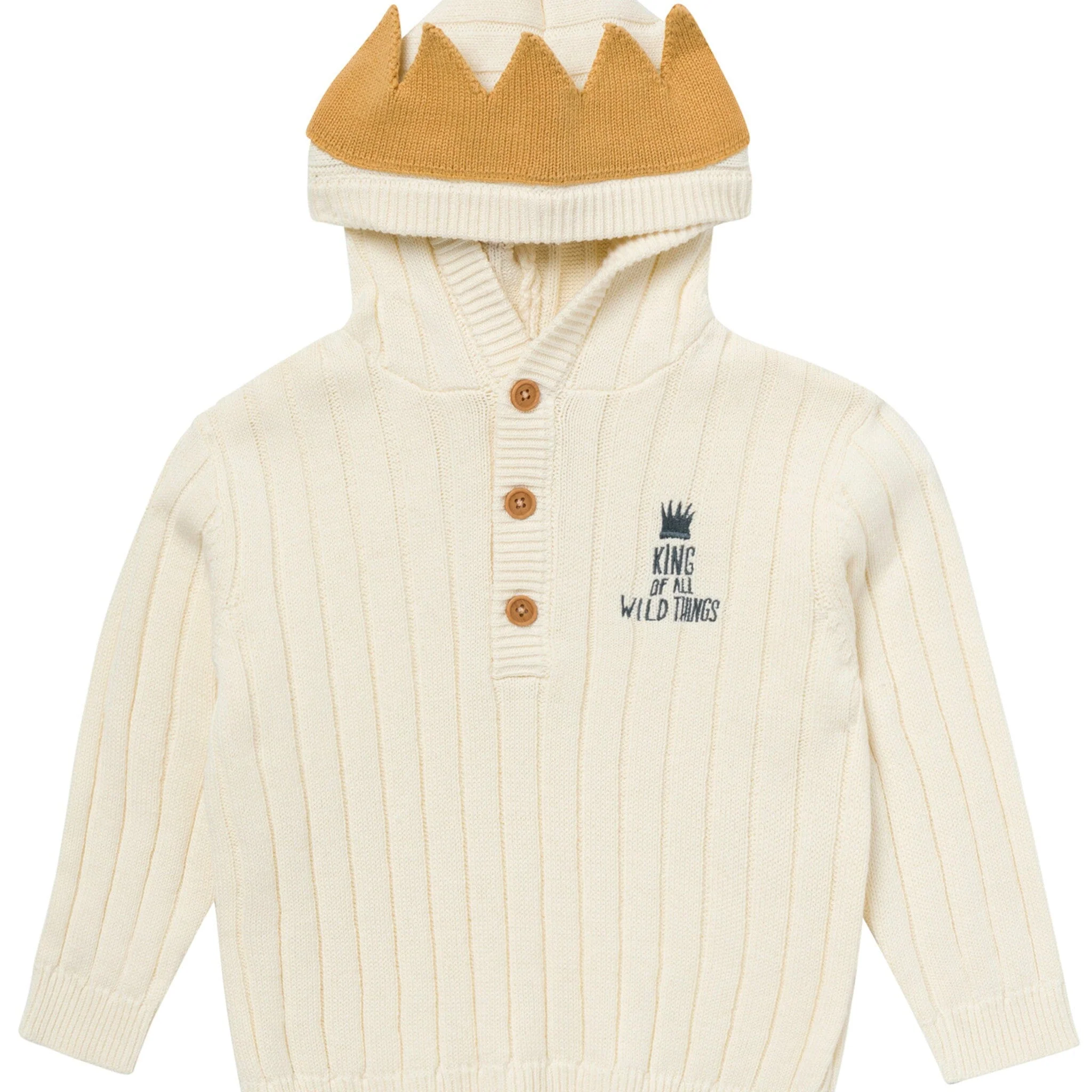 Infant & Toddler Neutral Ivory Crown Where The Wild Things Are Hooded Sweater