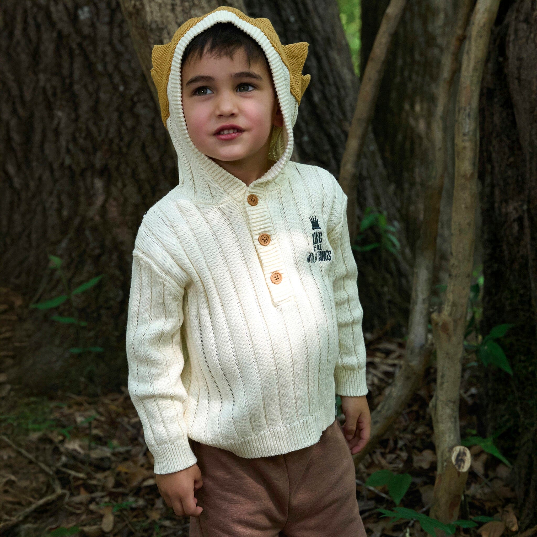 Infant & Toddler Neutral Ivory Crown Where The Wild Things Are Hooded Sweater - Image 2