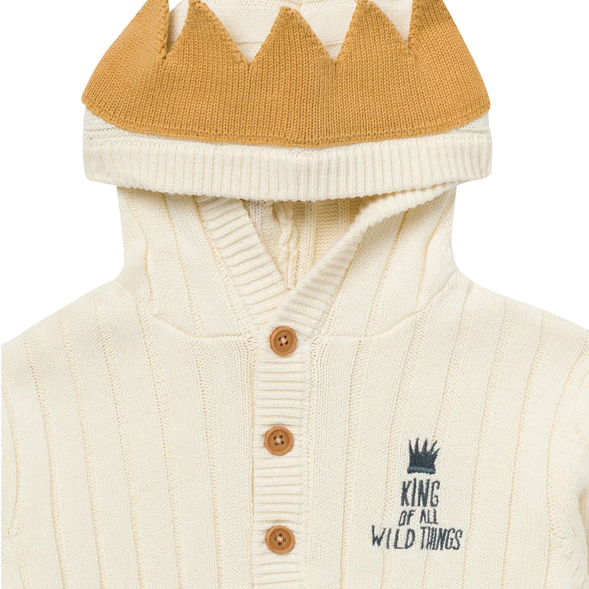 Infant & Toddler Neutral Ivory Crown Where The Wild Things Are Hooded Sweater - Image 3