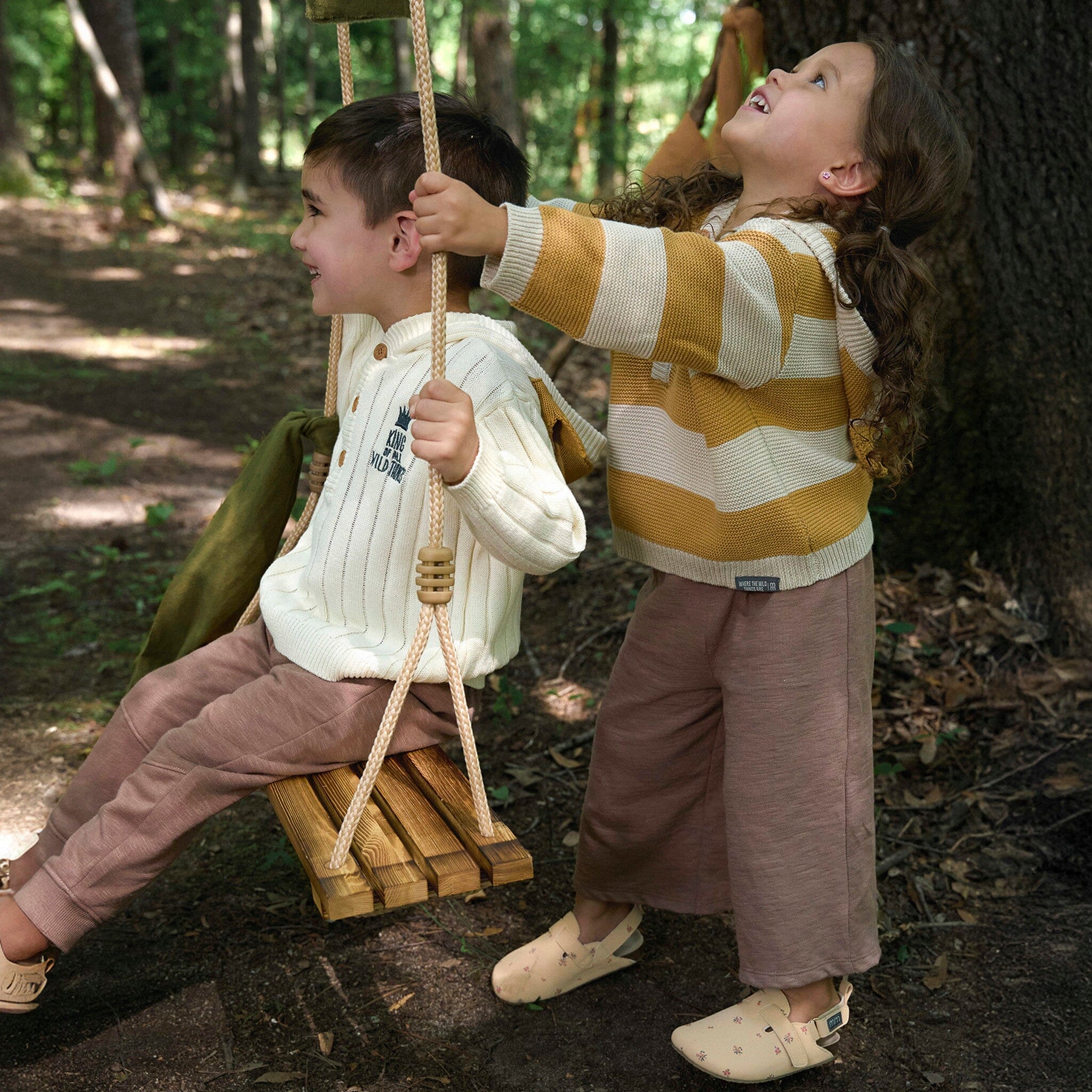 Infant & Toddler Neutral Yellow Stripe Where The Wild Things Are Hooded Sweater - Image 2