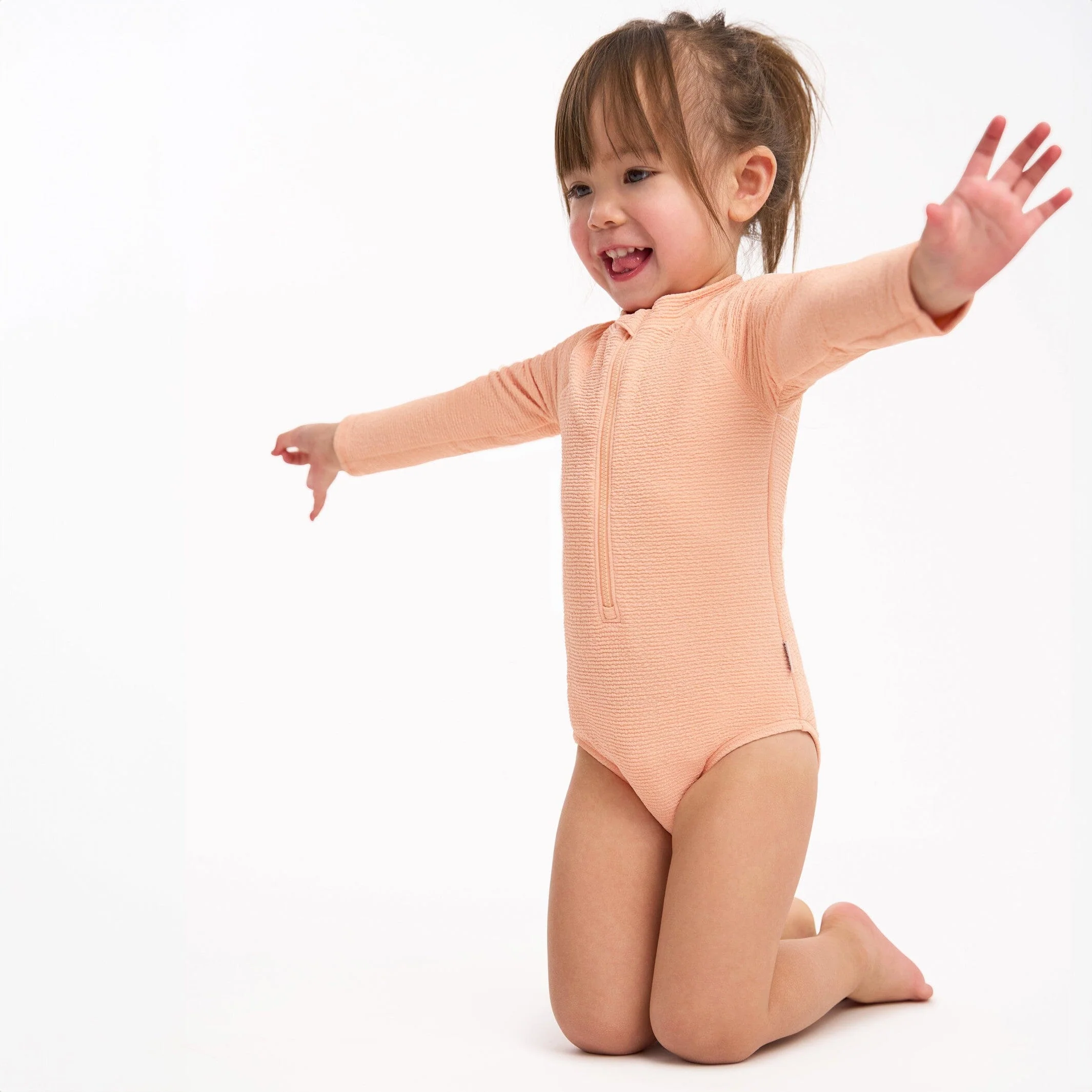 Toddler Girls UPF 50+ Peach Rash Guard - Image 3