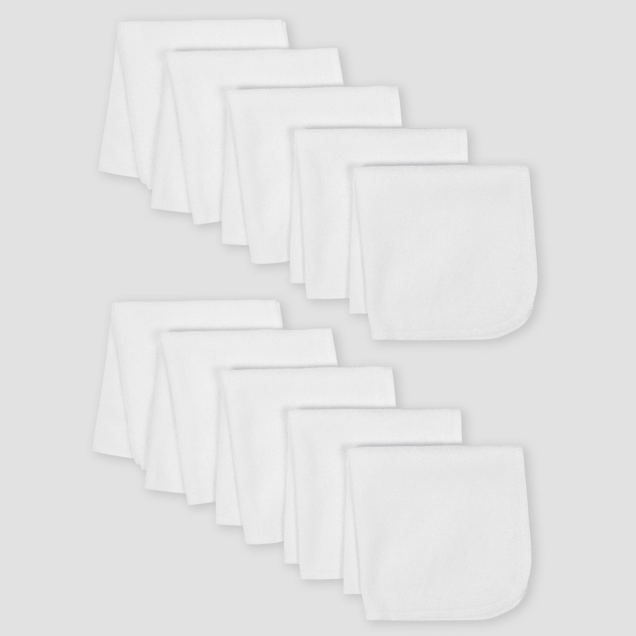10-Pack Baby Neutral White Washcloths