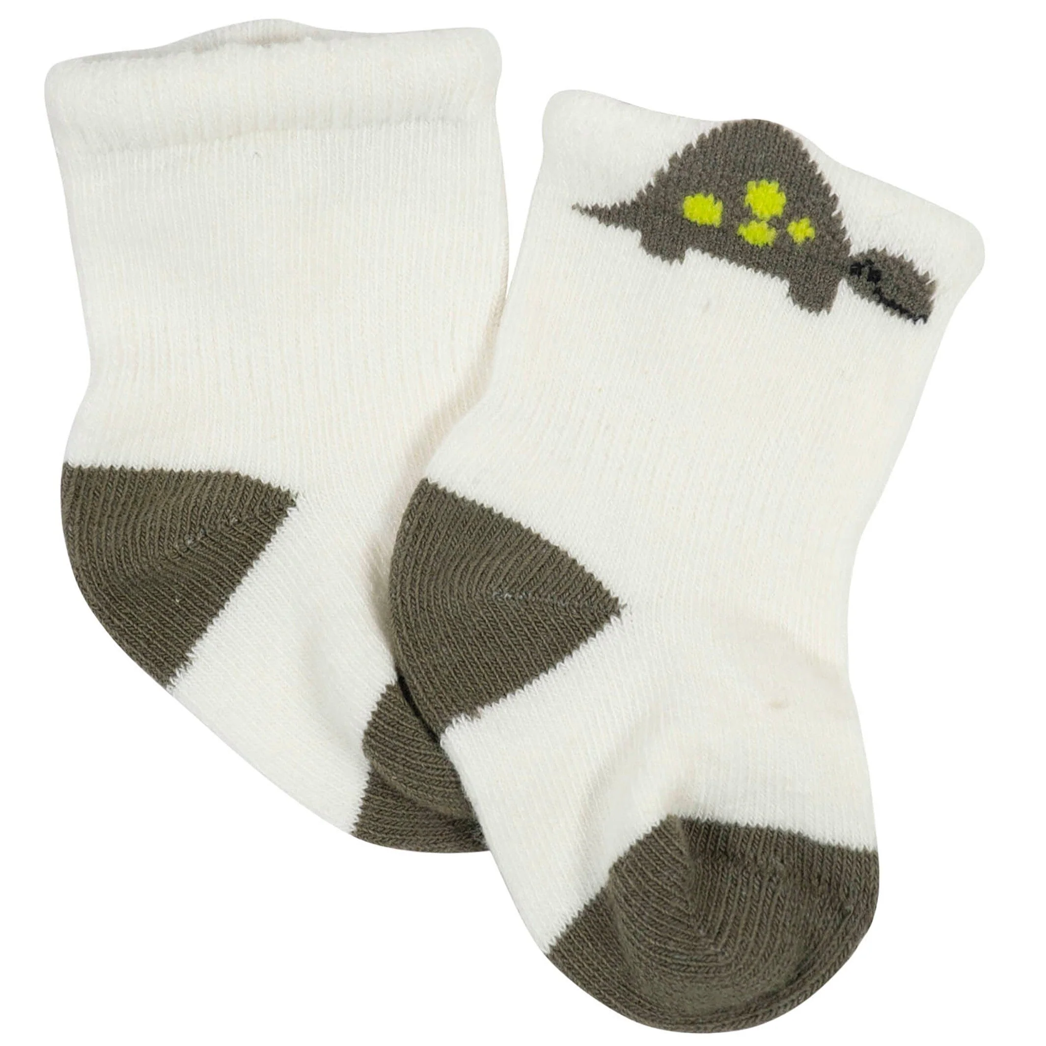 10-Pack Baby Boys Dino & White Wiggle Proof® Socks - Image 3